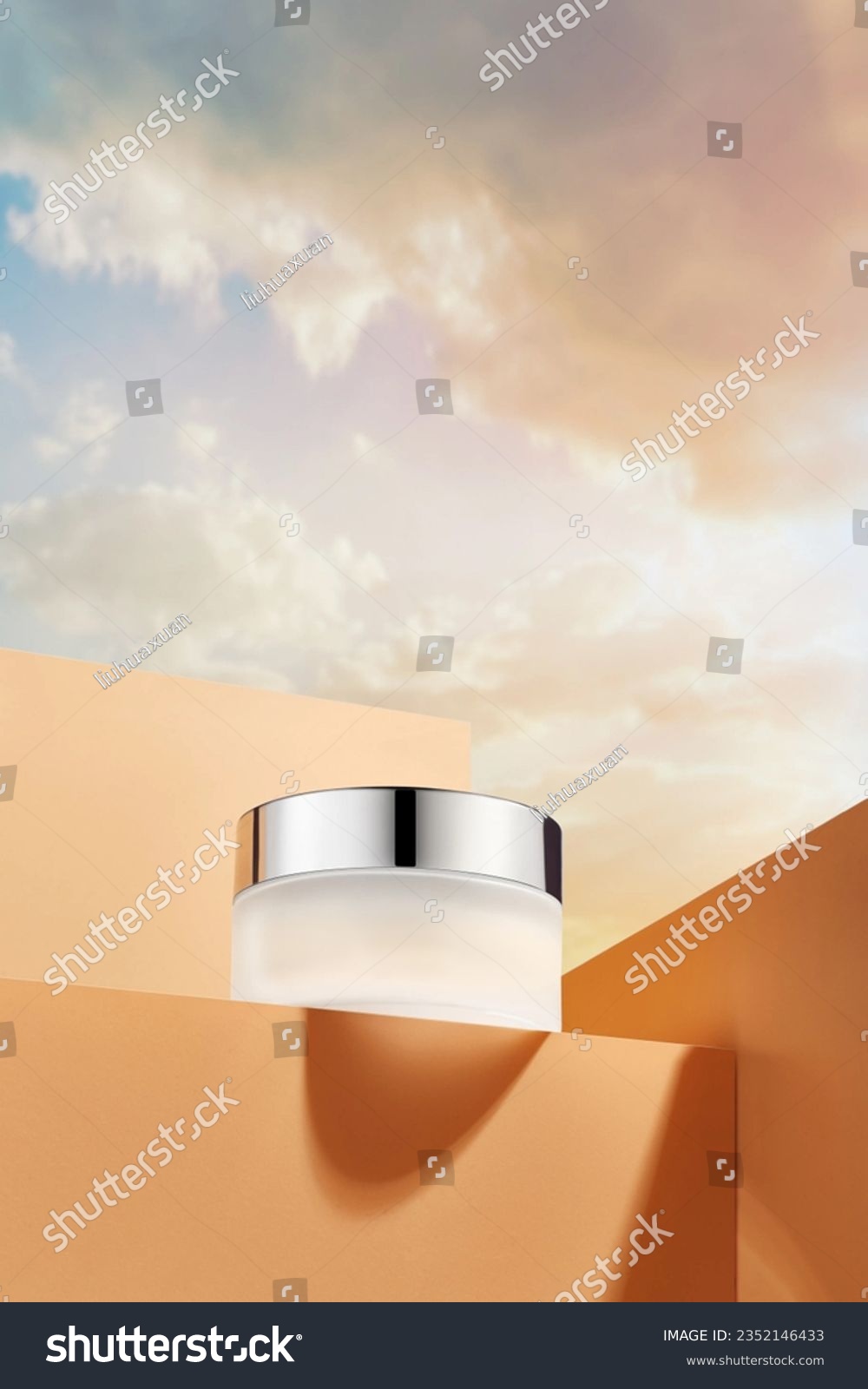Look up at the sky at dusk Skin care products face cream transparent #2352146433