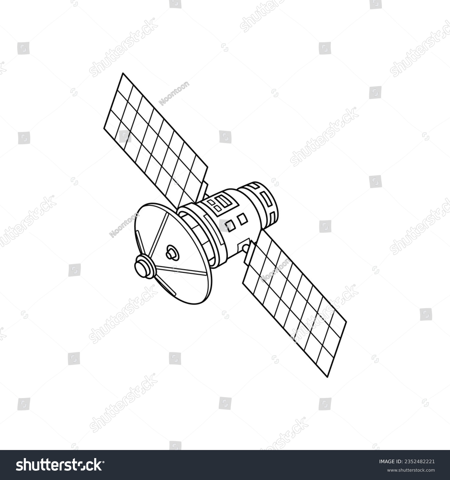 Satellite line art for coloring book vector - Royalty Free Stock Vector ...