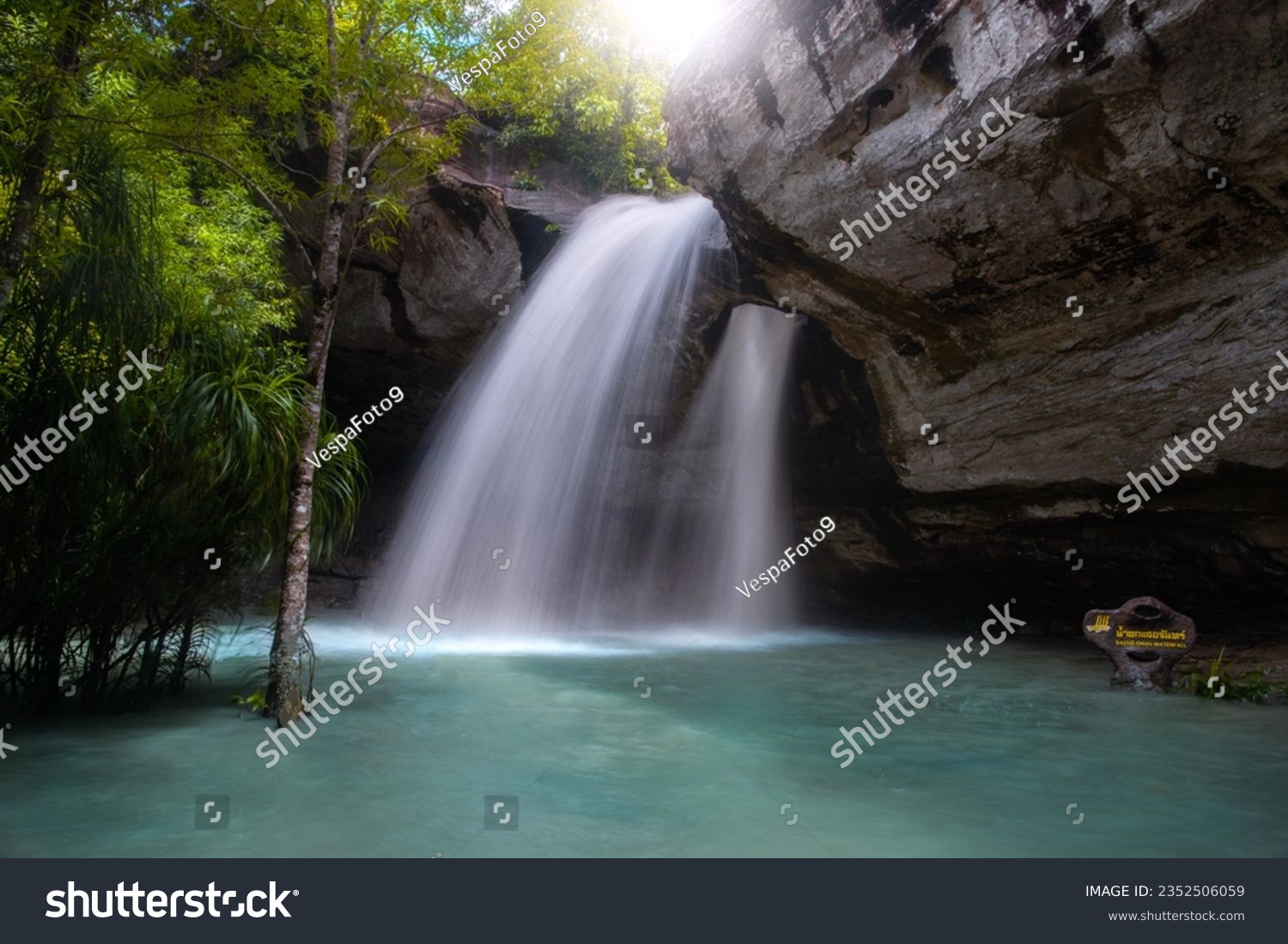 Saeng Chan Waterfall (Long Ru Waterfall), Pha Taem National Park, Ubon Ratchathani Province, Thailand. #2352506059