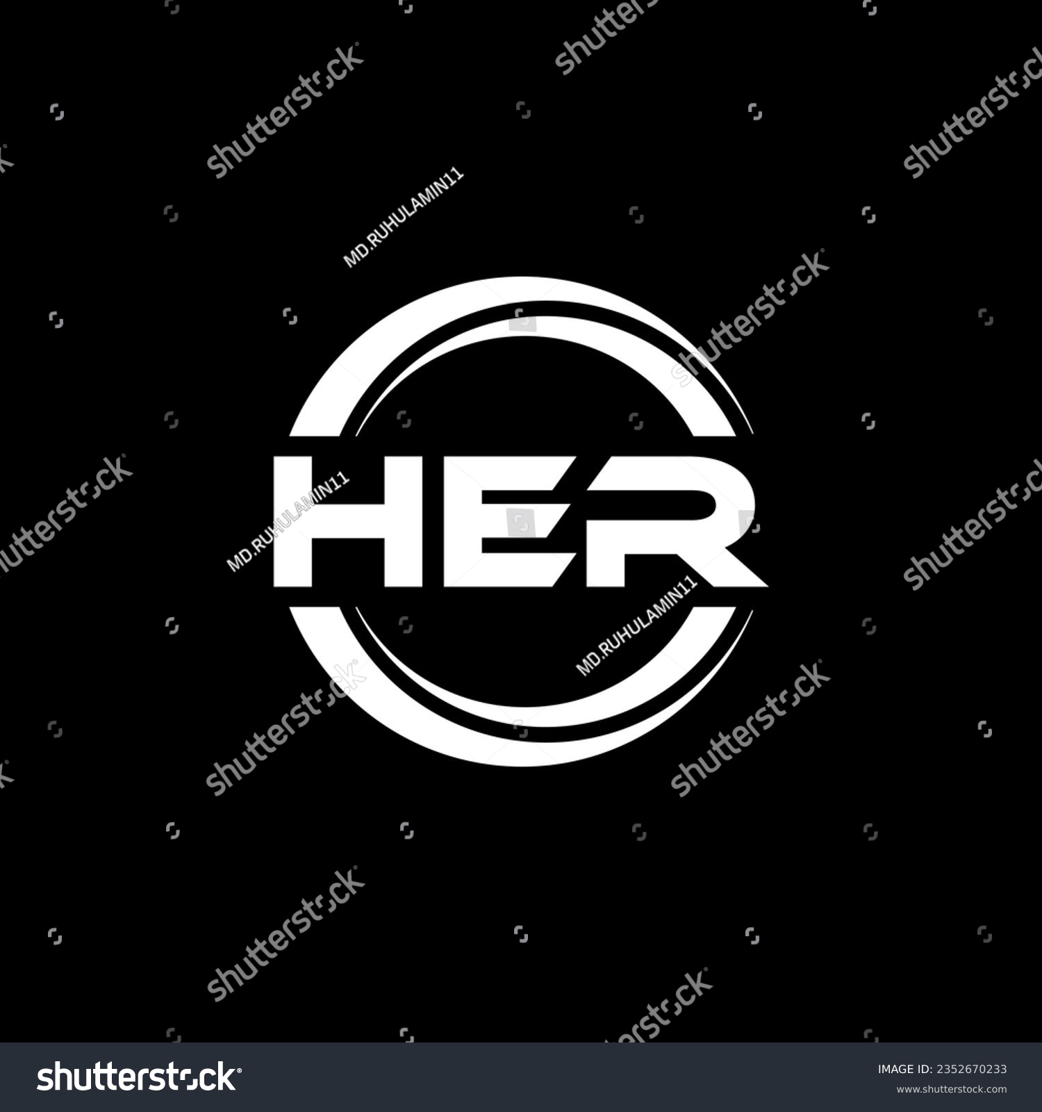 HER Logo Design, Inspiration For A Unique - Royalty Free Stock Vector ...