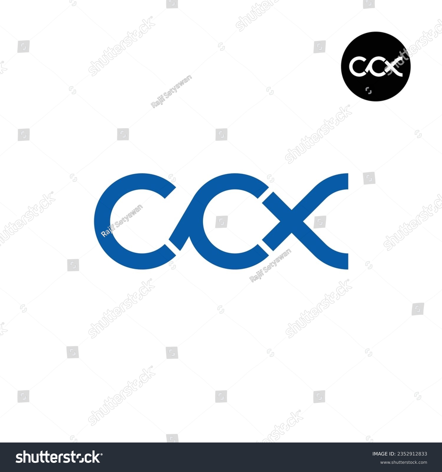 Letter CCX Monogram Logo Design - Royalty Free Stock Vector 2352912833 ...