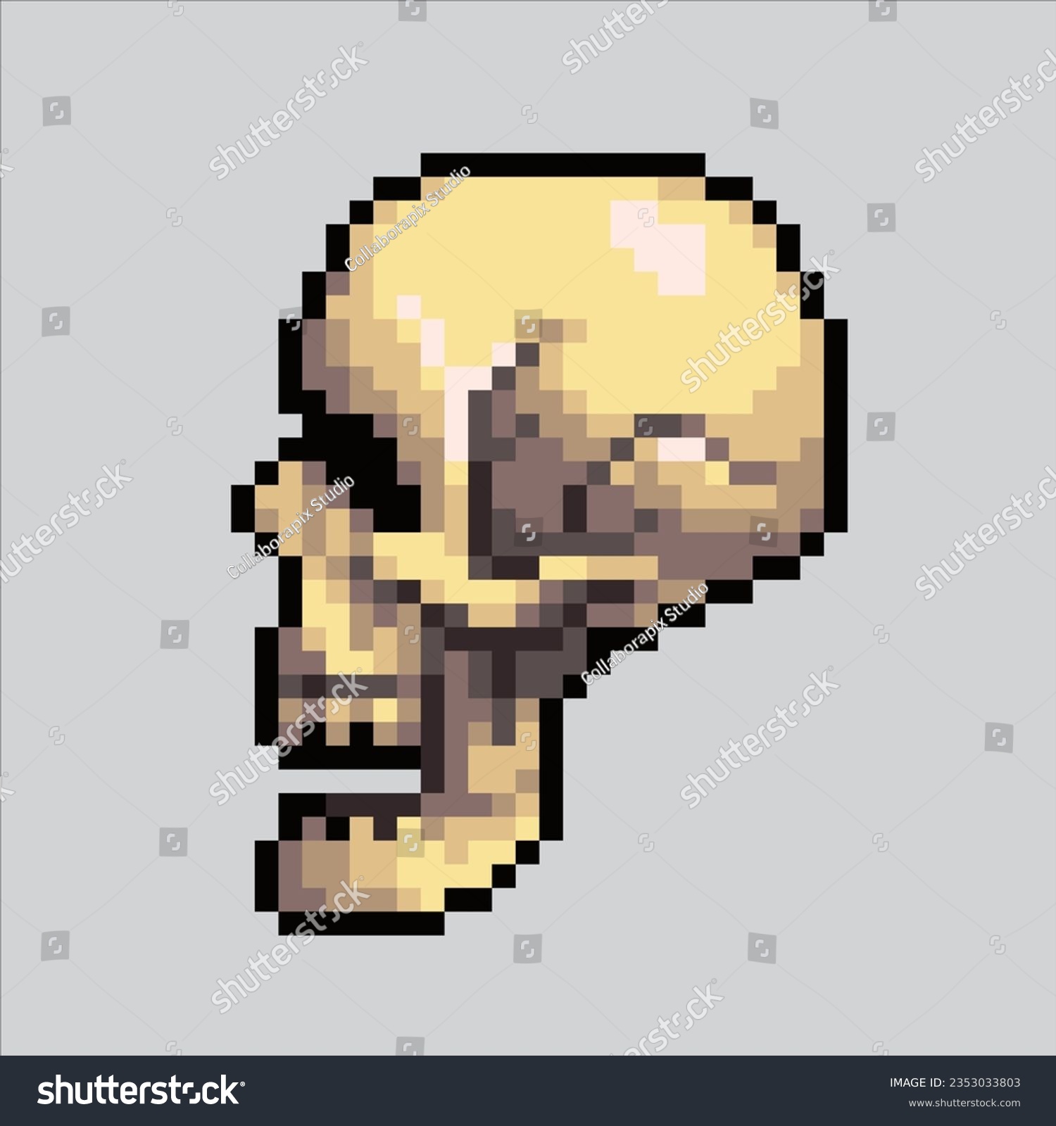 Pixel art illustration Skull. Pixelated Skull. - Royalty Free Stock ...