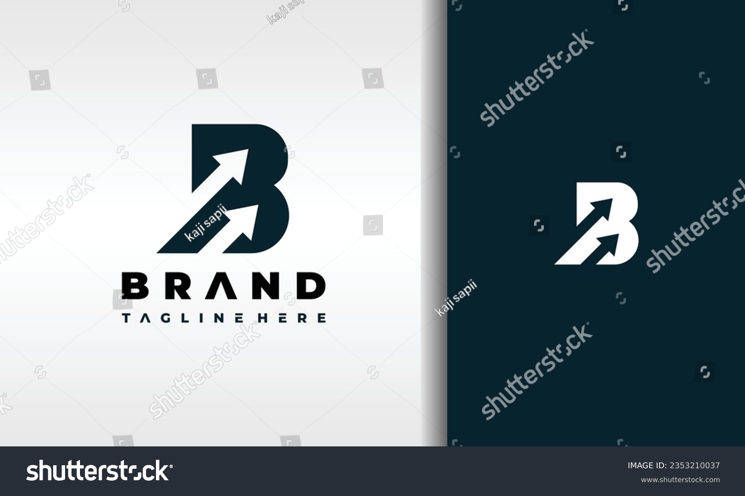 Letter B Arrow Up Logo - Royalty Free Stock Vector 2353210037 - Avopix.com