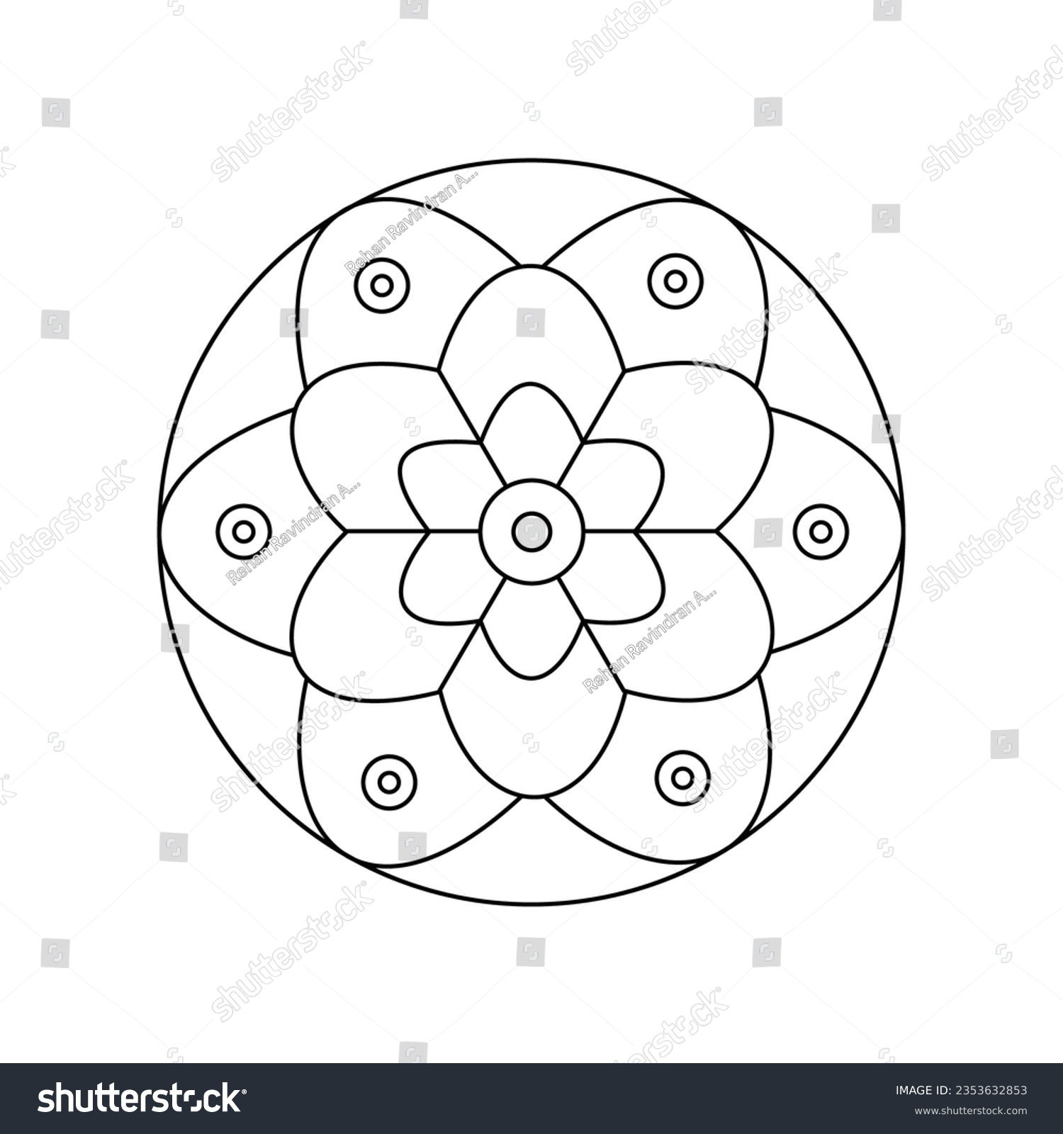 Onam Pookkalam Design, Kerala Festival, vector, - Royalty Free Stock ...