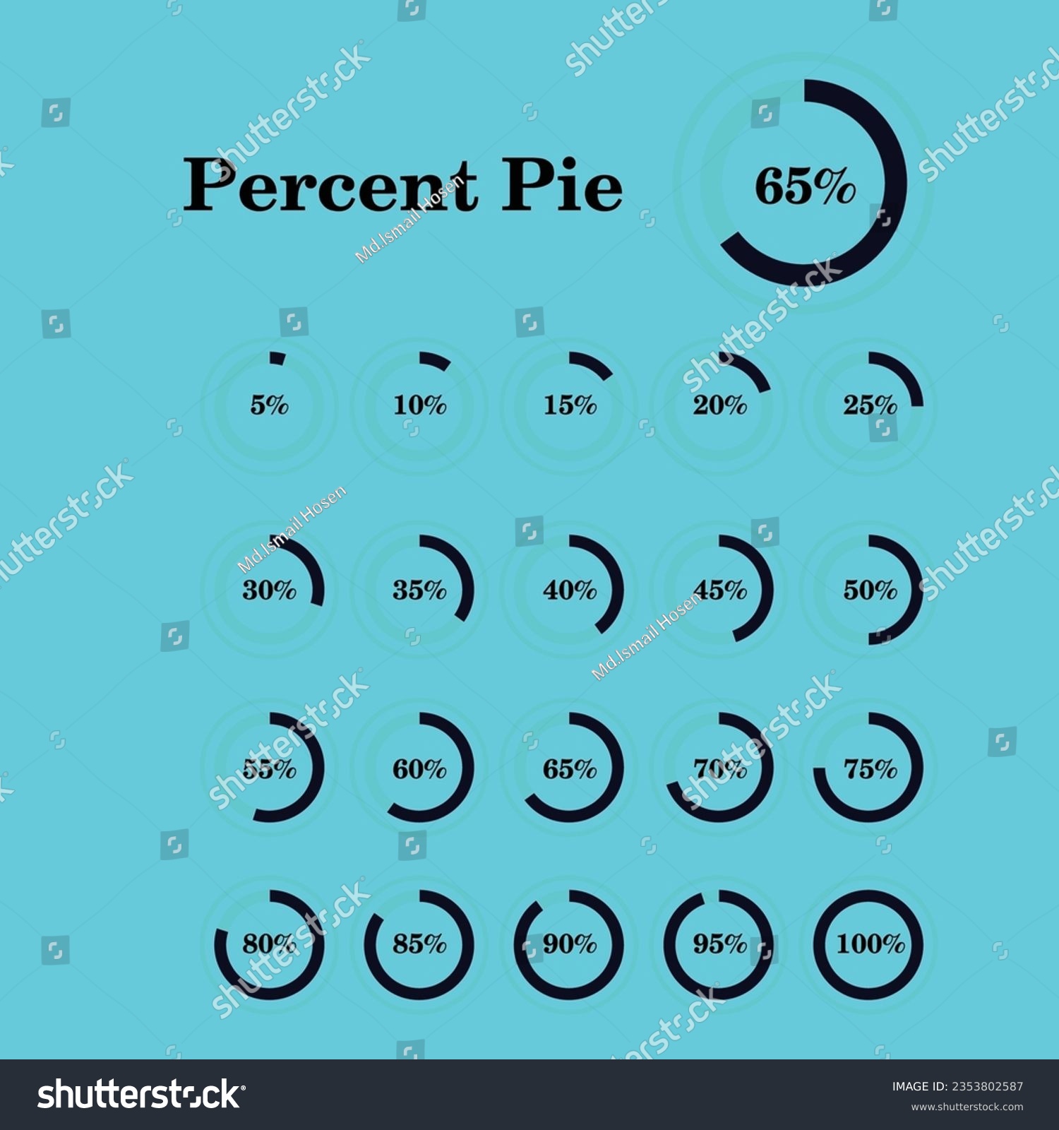 Set Of Circle Percentage Diagrams From 0 To 100 Royalty Free Stock Vector 2353802587 8978