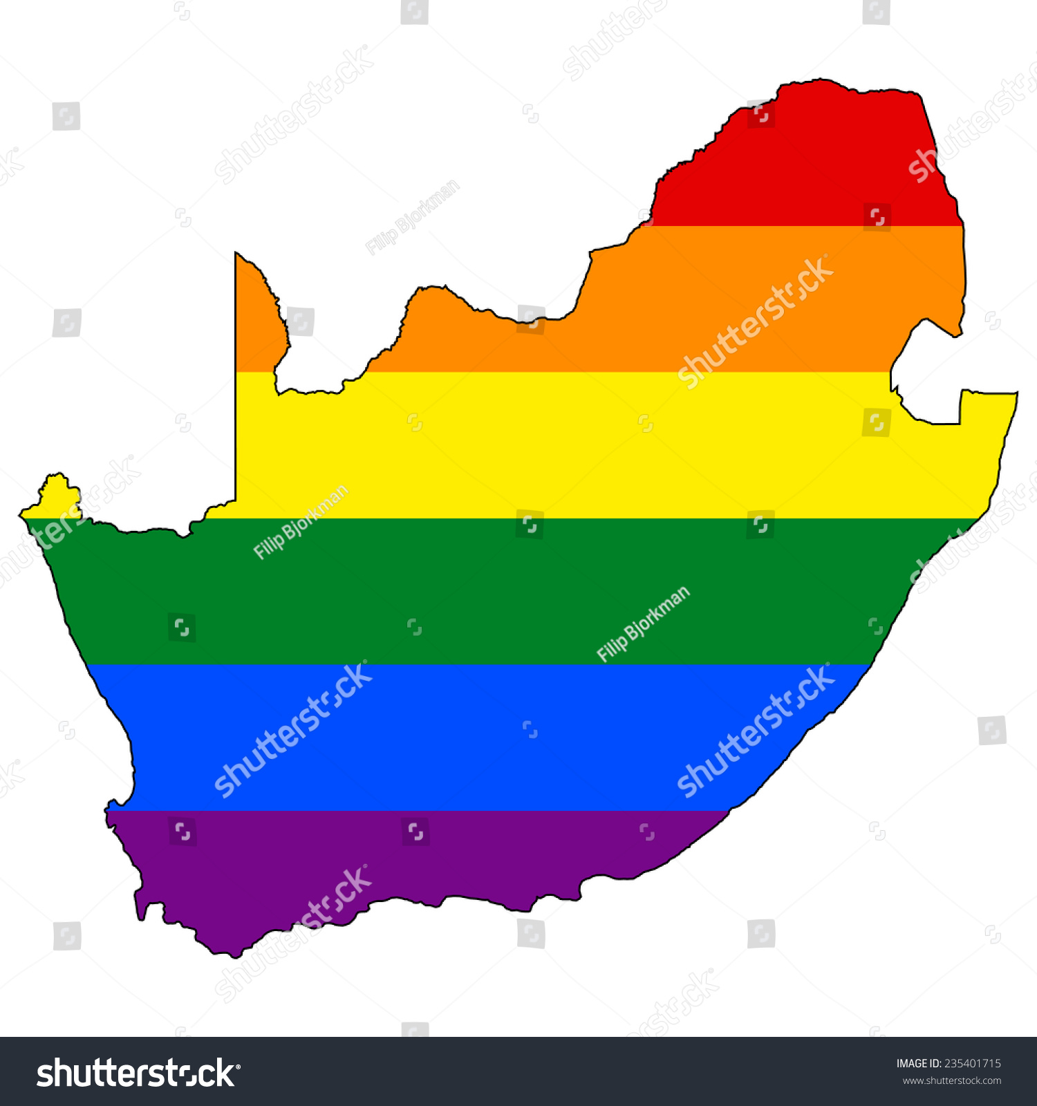 High Detailed Vector Map With The Pride Flag Royalty Free Stock Vector 235401715 