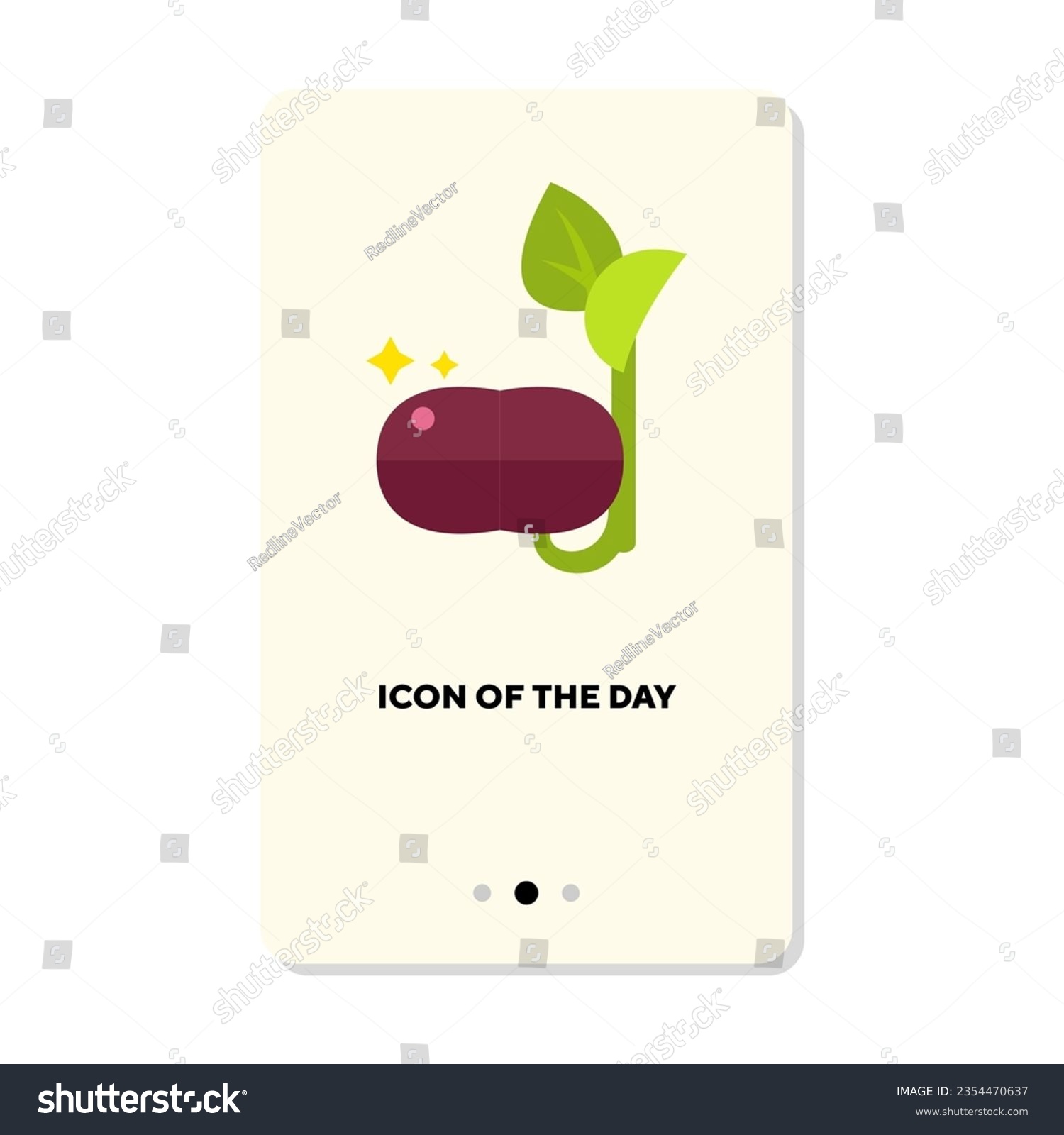 Sprout vector icon. Bean, nut, seedling isolated sign. Growing, germinate, botany, raw food diet concept. Vector illustration symbol elements for web design #2354470637
