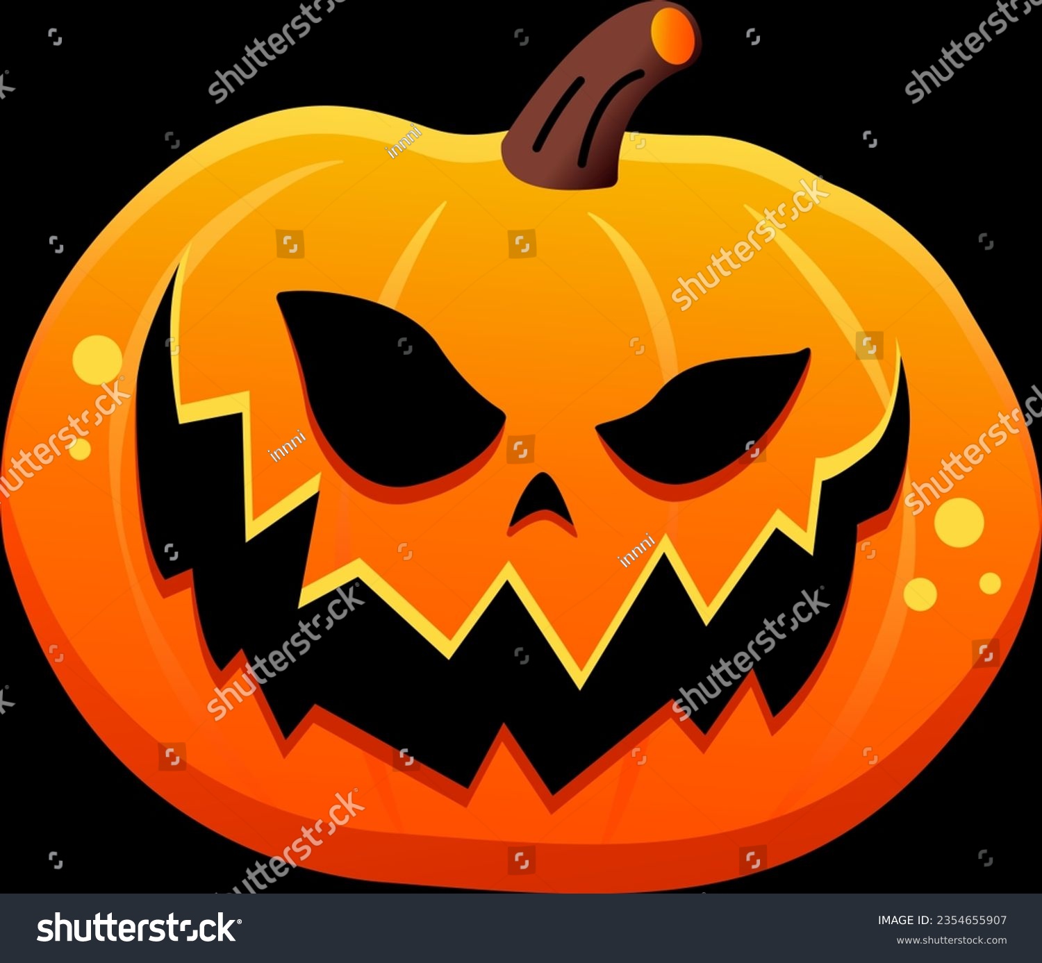 Scary Halloween Pumpkin Clipart In The Black Royalty Free Stock Vector 2354655907