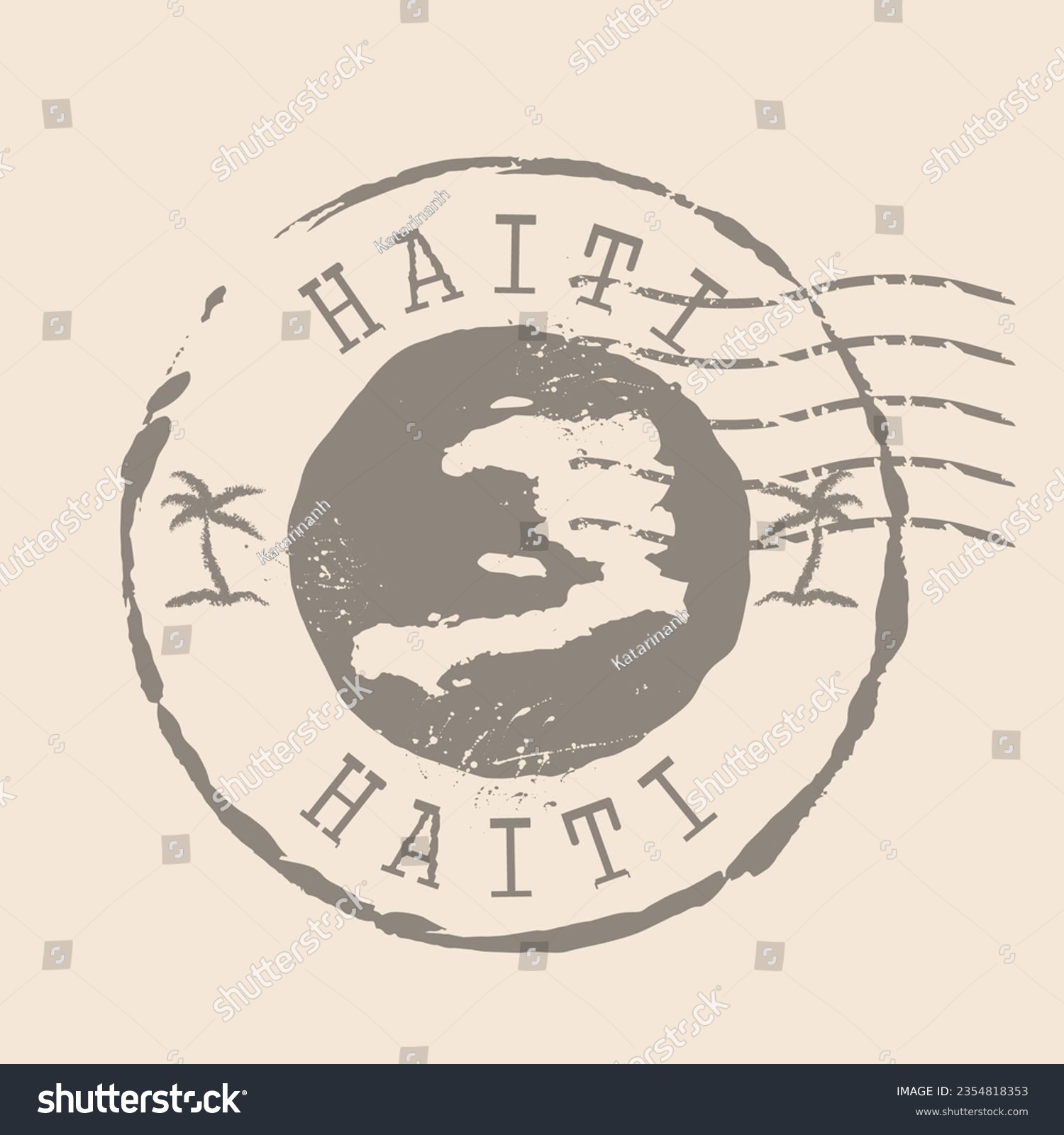 Stamp Postal of Haiti. Map Silhouette rubber - Royalty Free Stock ...