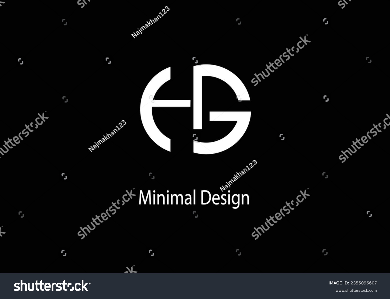 Alphabet HG, monogram logo design, HG icon, HG - Royalty Free Stock ...