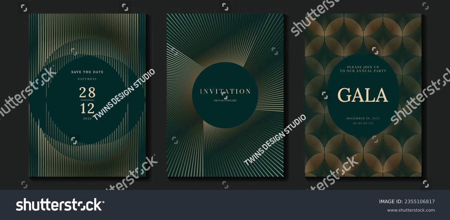 Luxury invitation card background vector. Golden - Royalty Free Stock ...