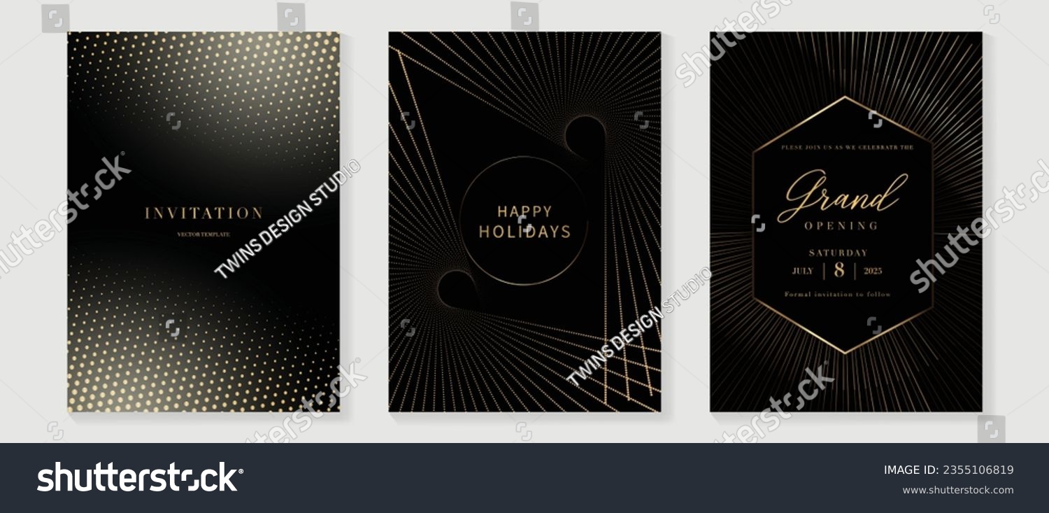 Luxury invitation card background vector. Golden - Royalty Free Stock ...