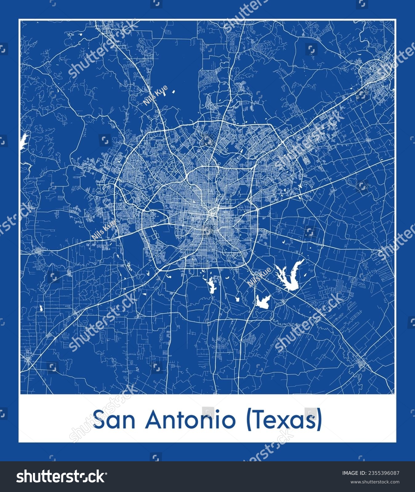 City Map San Antonio Texas United States North - Royalty Free Stock ...