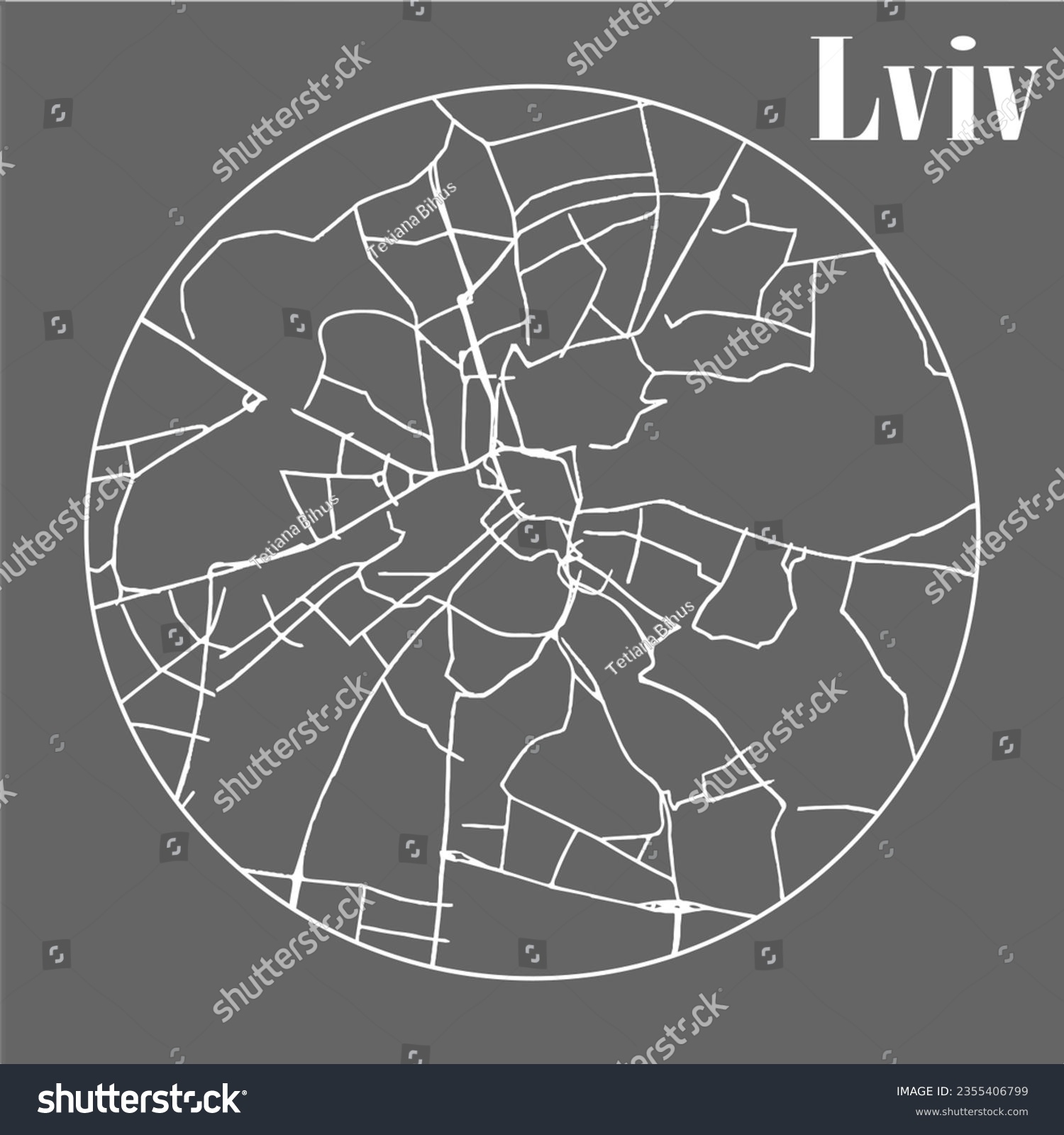 Urban city map of Lviv, map of main roads - Royalty Free Stock Vector ...