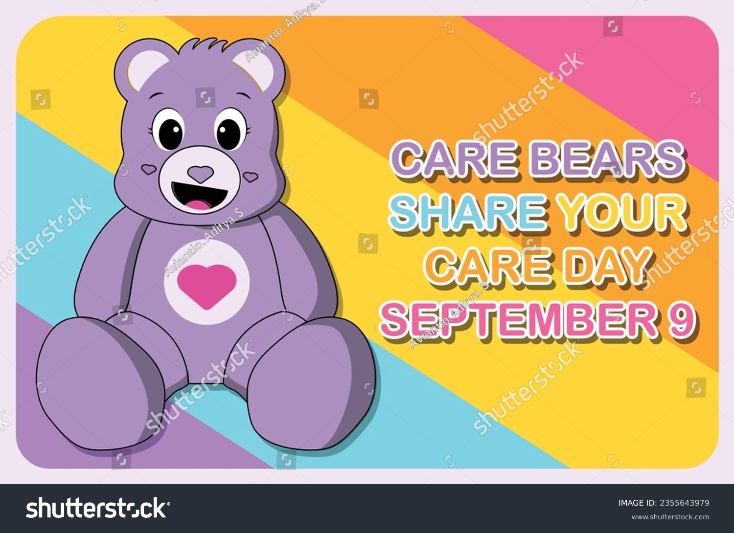 Care bears share your care day september 9 - Royalty Free Stock Vector ...