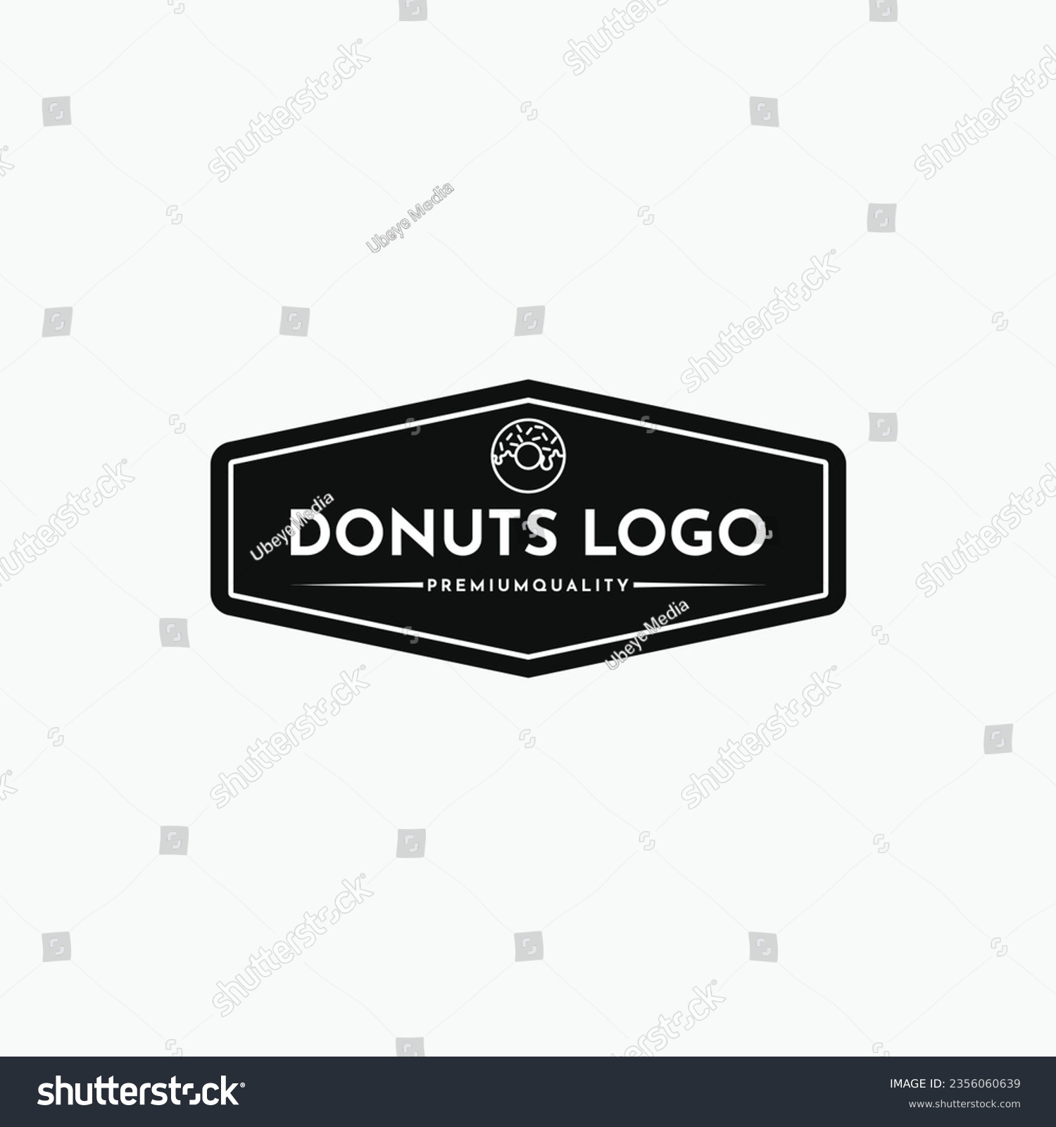 Donut logo design emblem badge stamp sticker - Royalty Free Stock ...