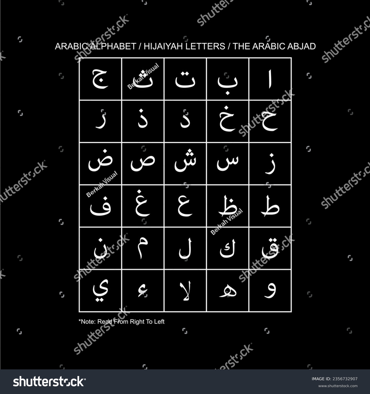 ARABIC ALPHABET or HIJAIYAH LETTERS or THE - Royalty Free Stock Vector ...