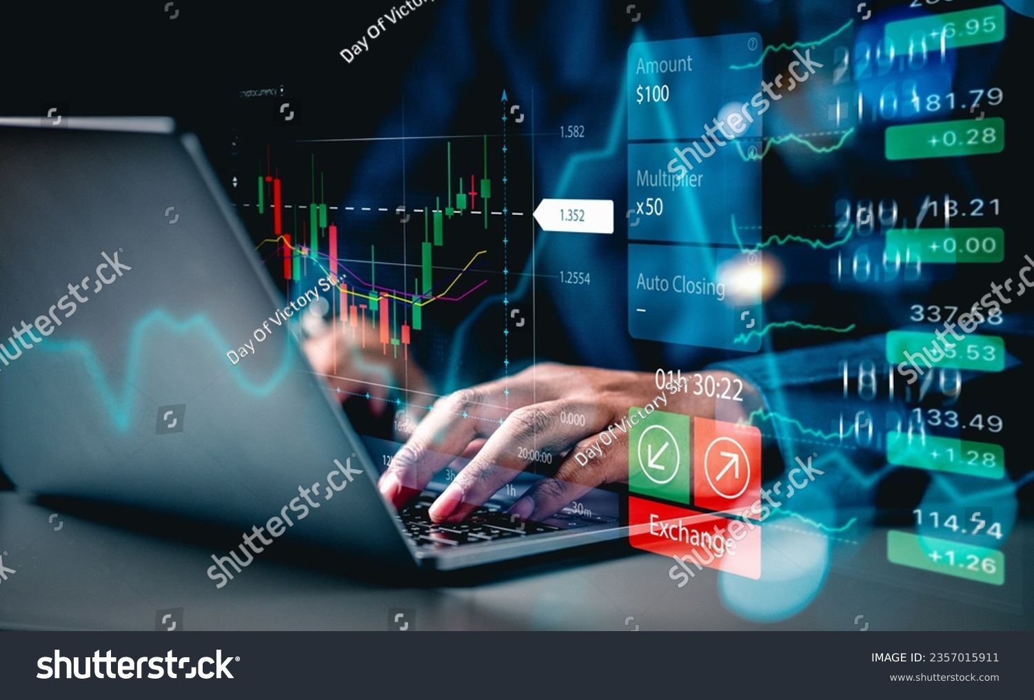 investment, graph, finance, financial, investing, technology, buy, sell, price, business. typing keyboard for invest and gamble to cryptocurrency. red graph is loss profit then green is benefit. #2357015911