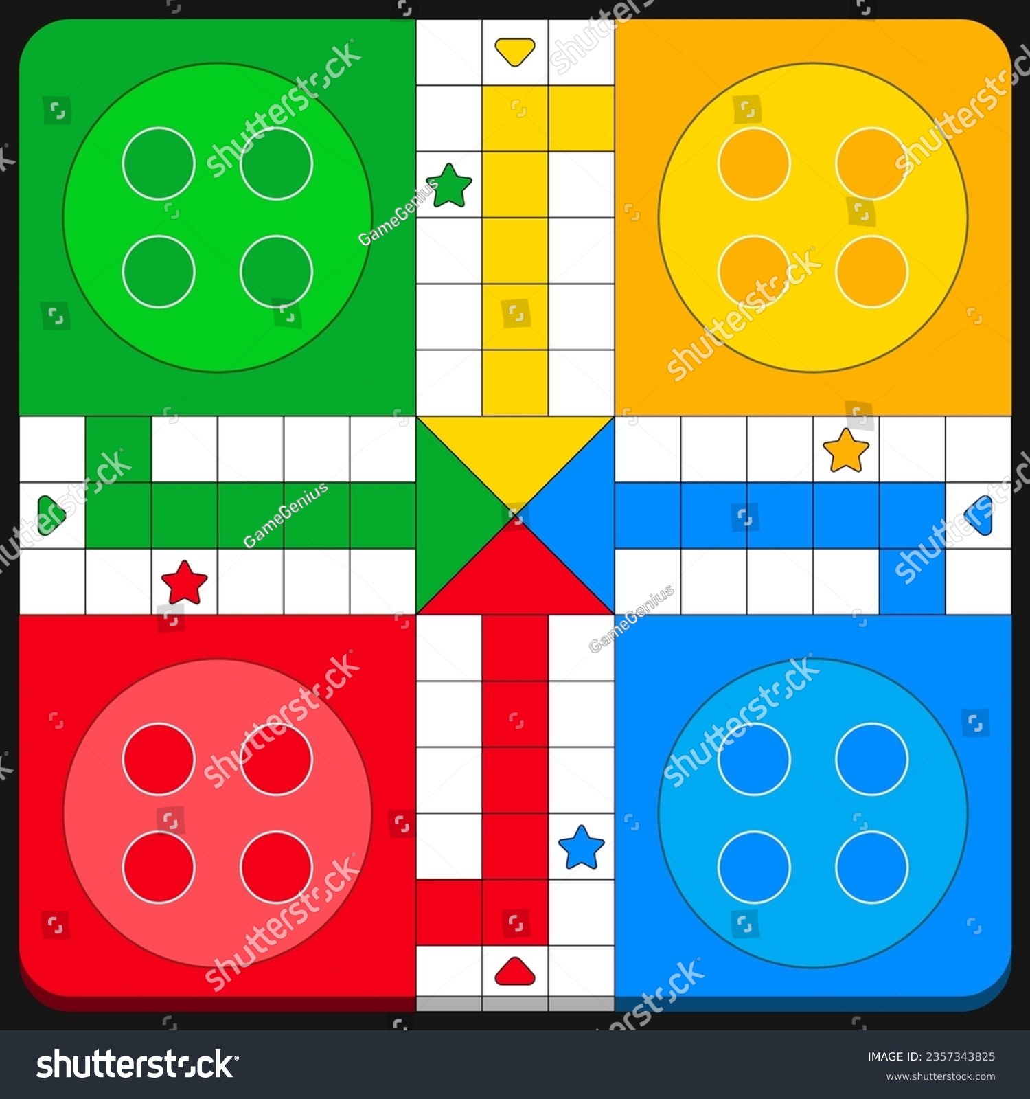 Classic family board game. Vector ludo board - Royalty Free Stock ...