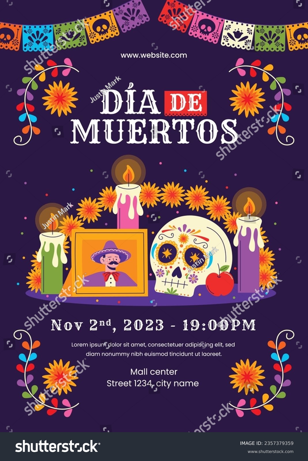 Dia de muertos background. English Translation - - Royalty Free Stock ...