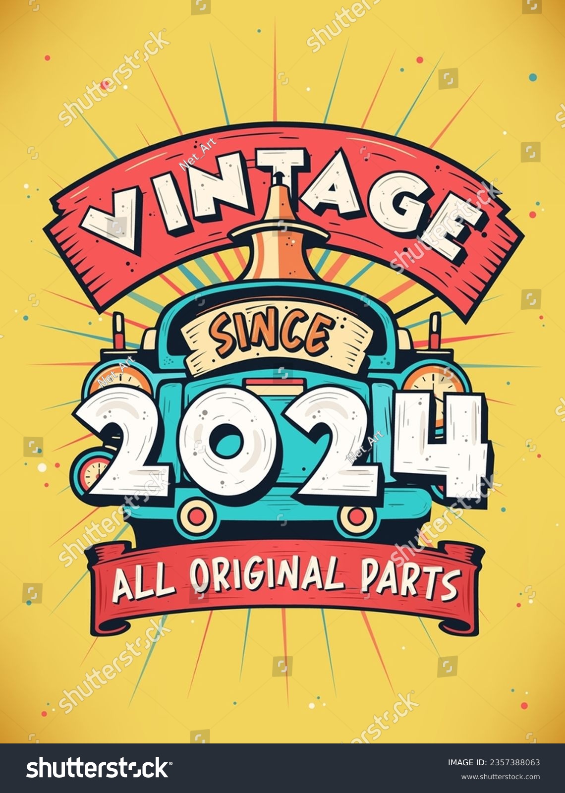 Vintage Since 2024, Born in 2024 Vintage Royalty Free Stock Vector