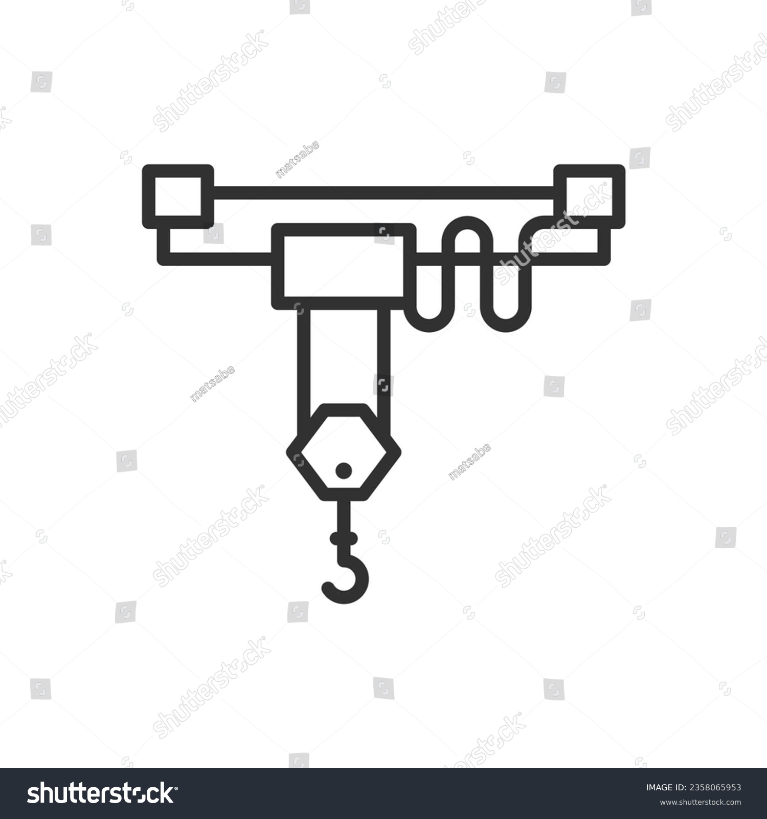 Overhead crane, linear icon. Bridge crane for - Royalty Free Stock ...