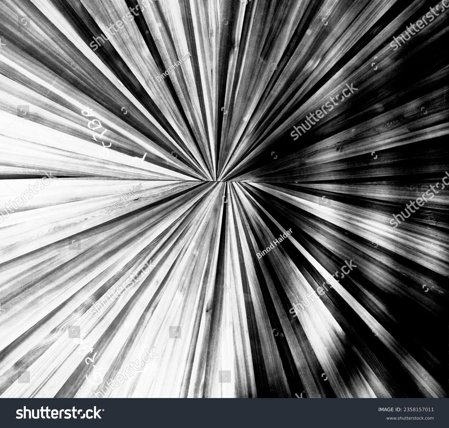 A black and white image of a sunburst #2358157011