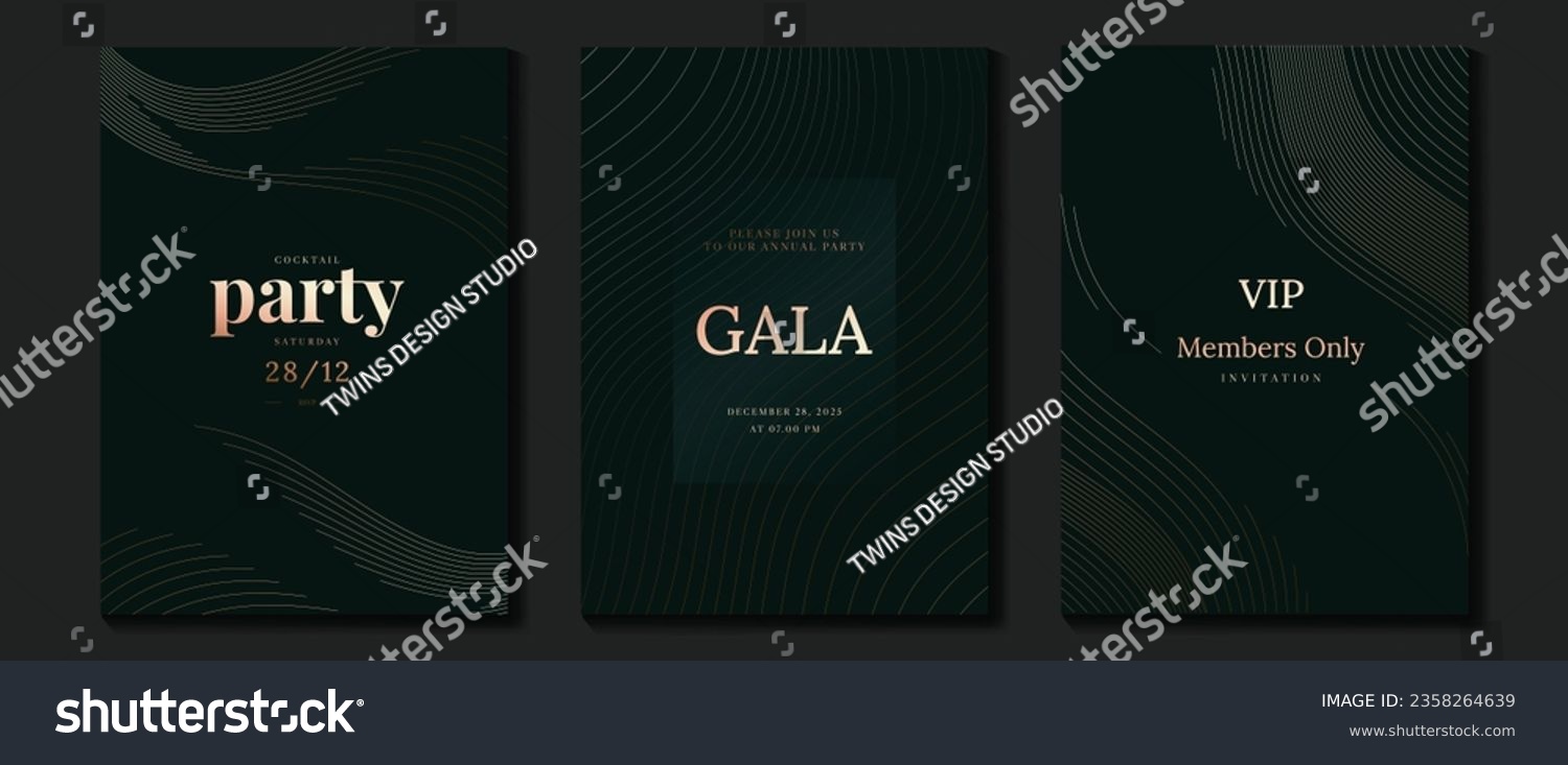 Luxury invitation card background vector. Golden - Royalty Free Stock ...