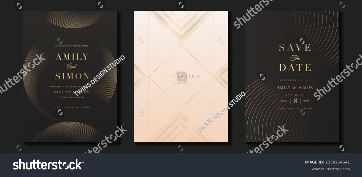 Luxury invitation card background vector. Golden - Royalty Free Stock ...