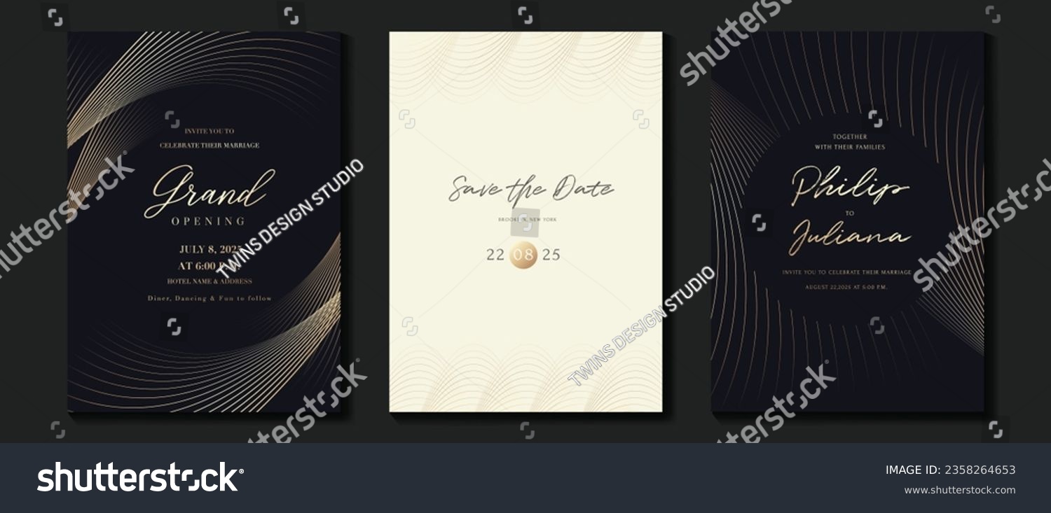 Luxury invitation card background vector. Golden - Royalty Free Stock ...