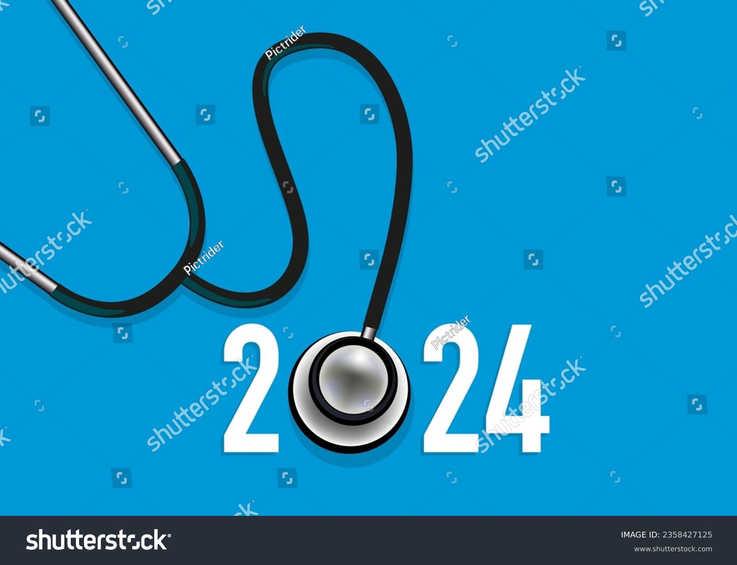 Cardiology in 2024 with a stethoscope to Royalty Free Stock Vector