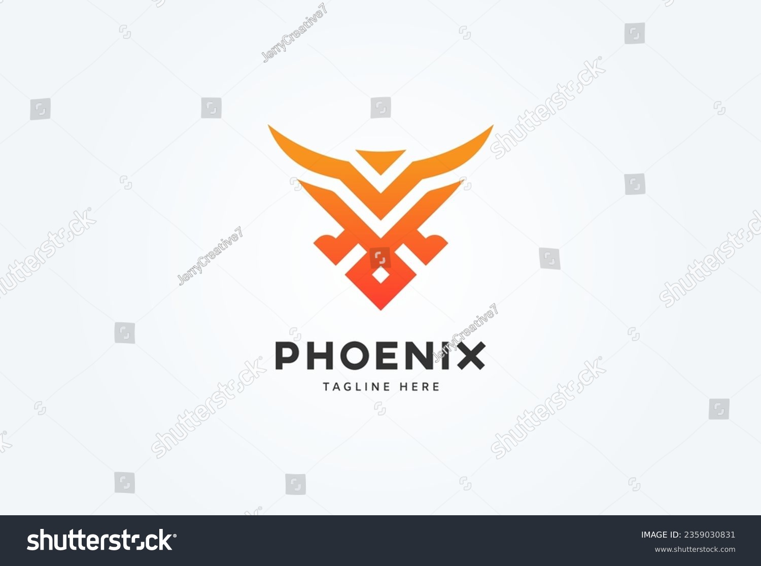 Phoenix Logo. modern phoenix with letter V - Royalty Free Stock Vector ...