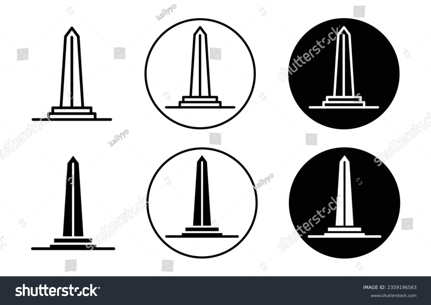 obelisk icon set. egypt egyptian monument - Royalty Free Stock Vector ...