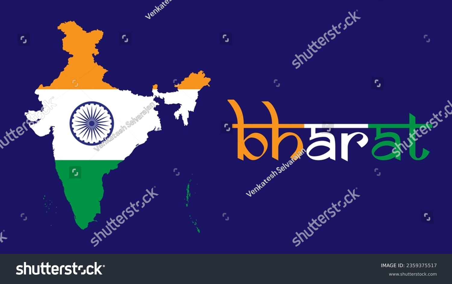 Indian Bharat map embedded with Indian Bharat - Royalty Free Stock ...