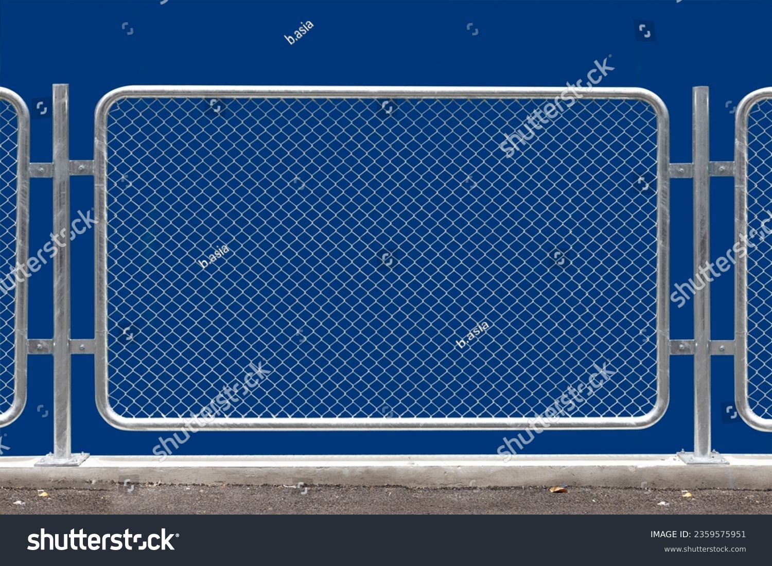 Chain link fencing isolated on blue background. #2359575951