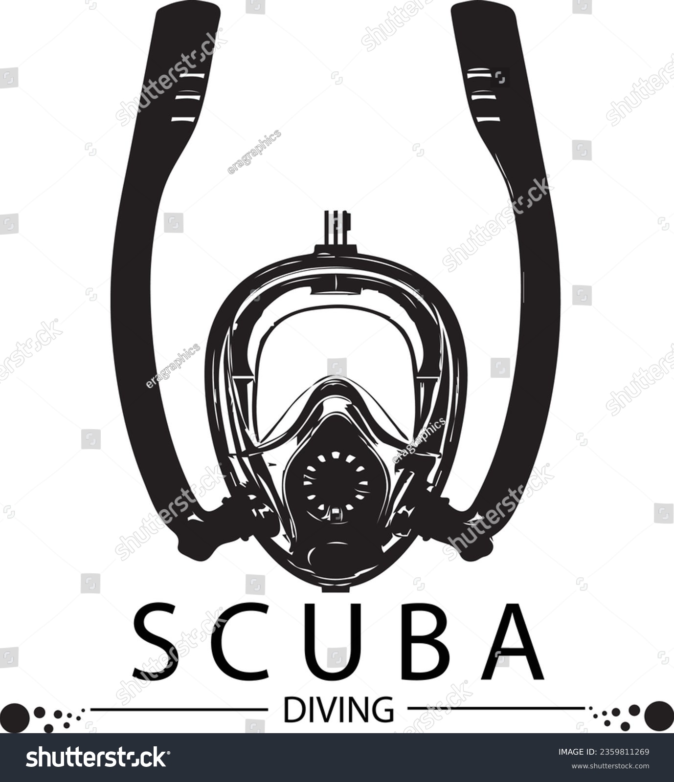 Scuba Diving Logo - Underwater Adventure - Royalty Free Stock Vector ...