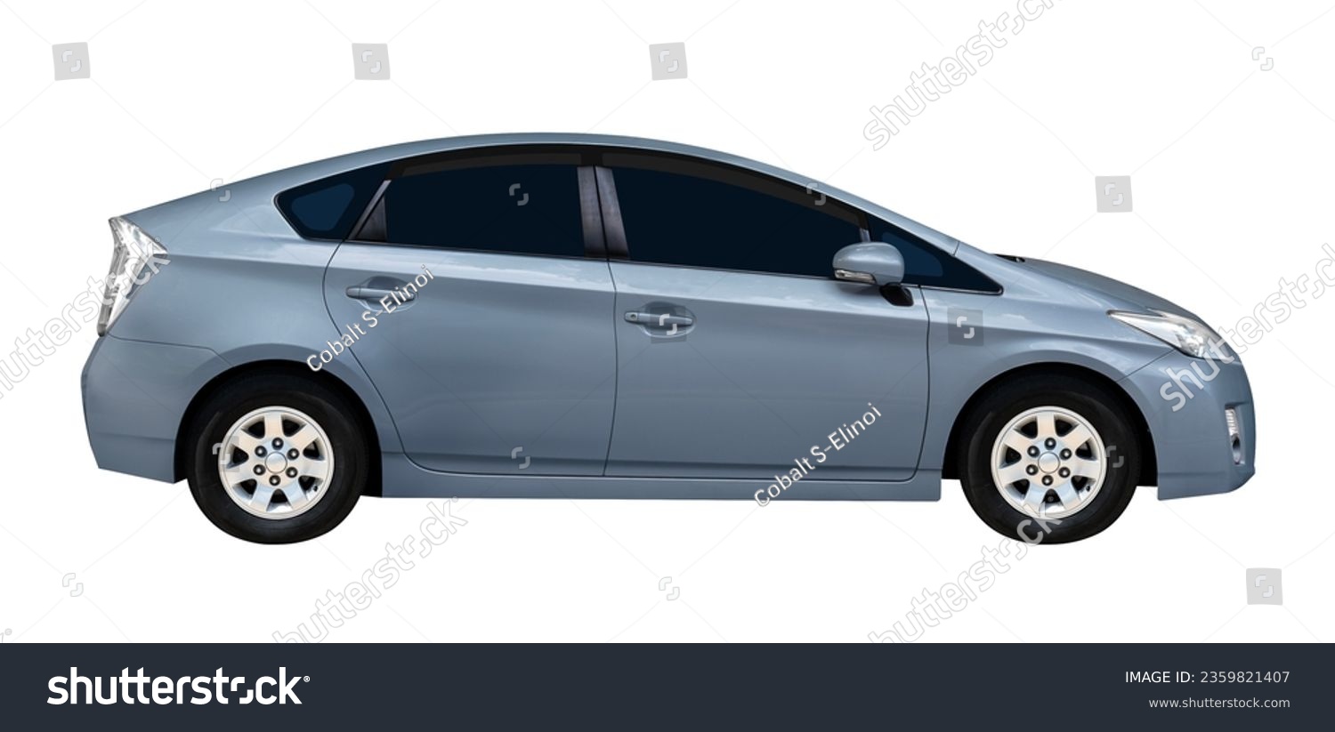 Side view gray hatchback car isolated on white background #2359821407