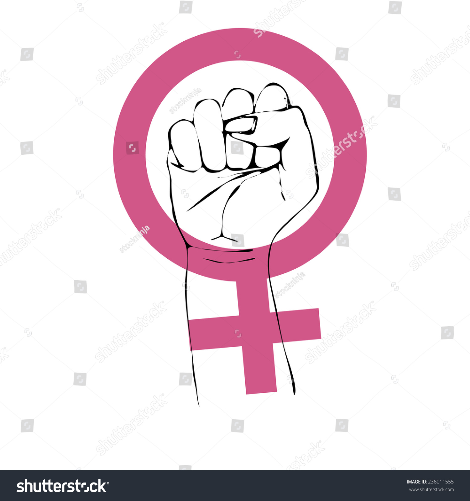 Feminism Power Symbol Feminism Fist Women Royalty Free Stock Vector