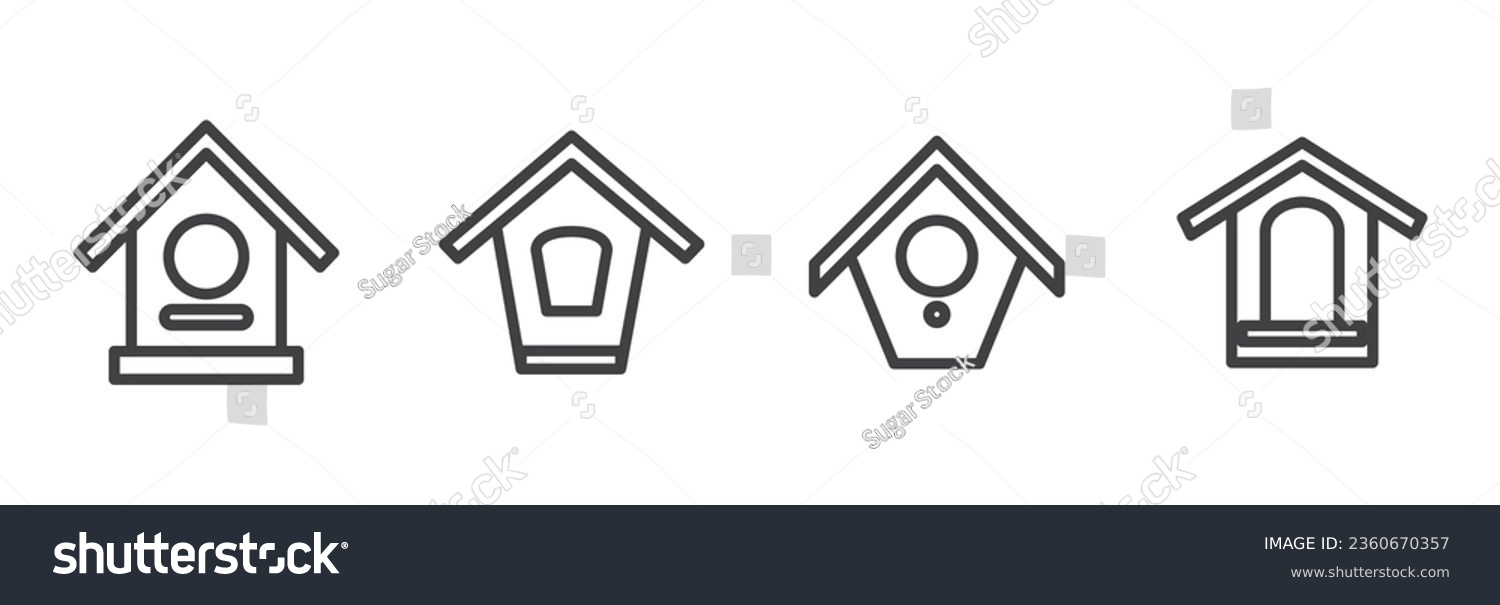 Bird home icon set, Bird House Set, Bird House, - Royalty Free Stock ...