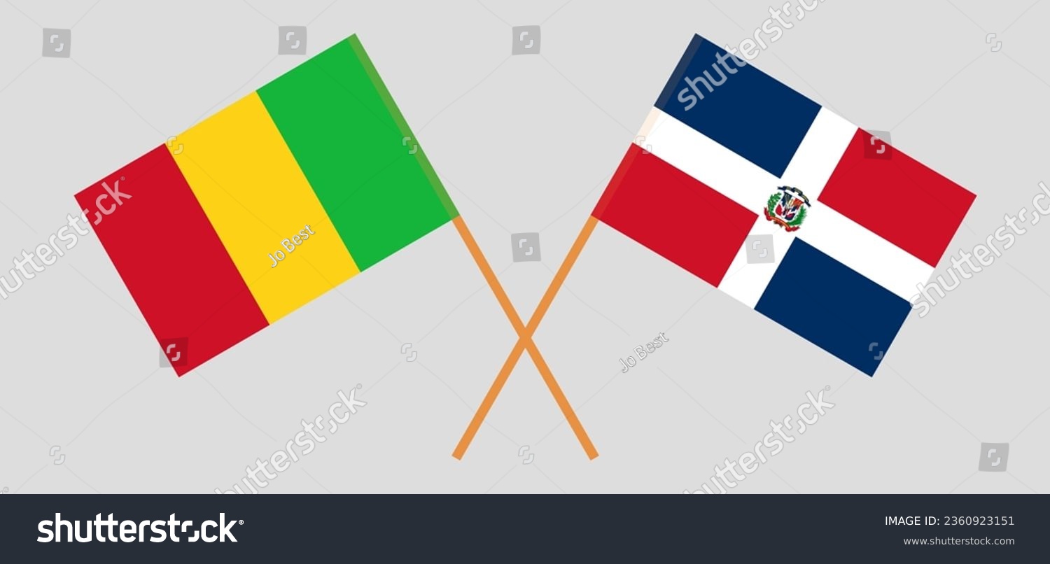 Crossed flags of Mali and Dominican Republic. - Royalty Free Stock ...