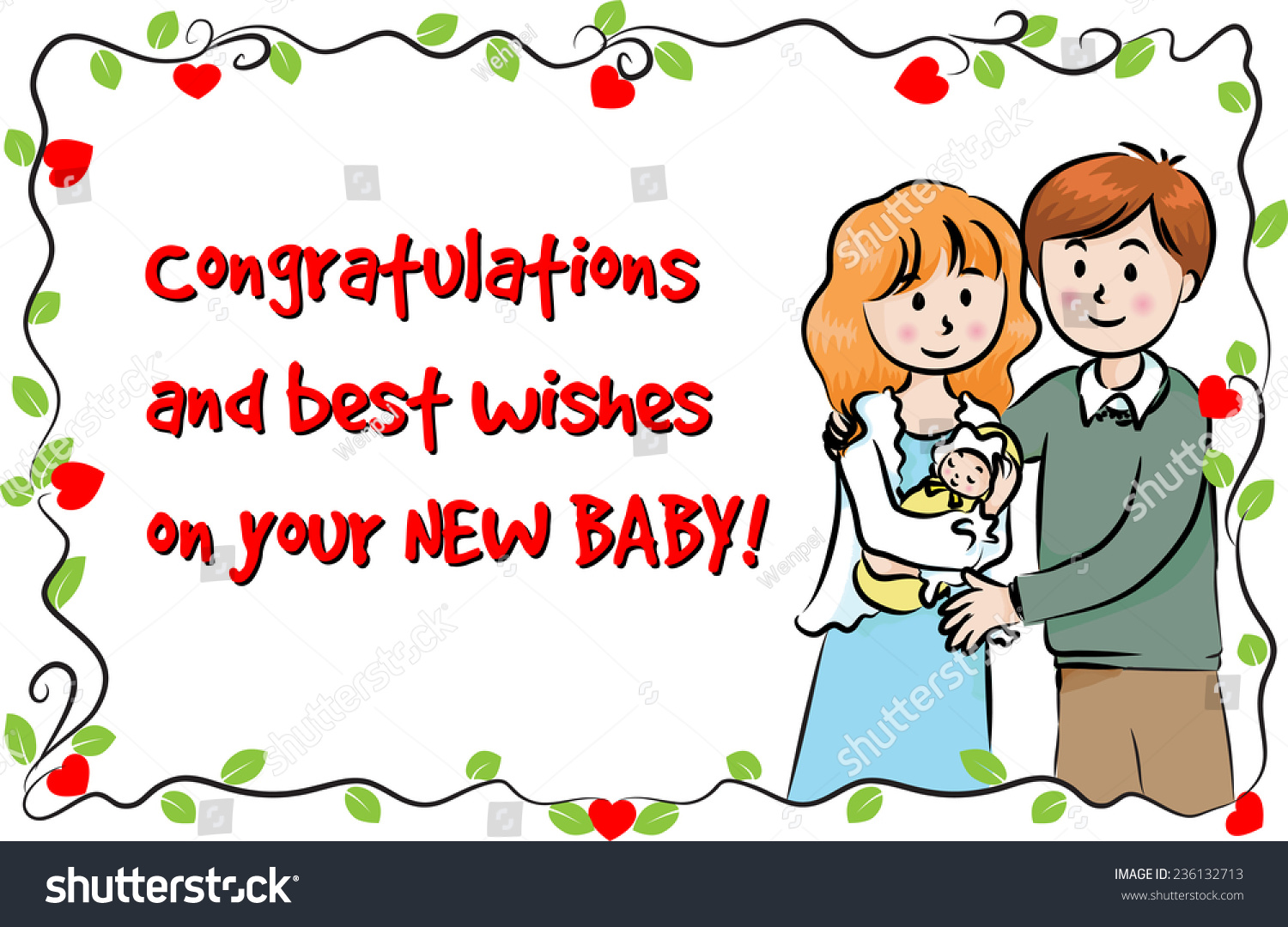 Greeting Card For New Born Baby Royalty Free Stock Vector Avopix Com