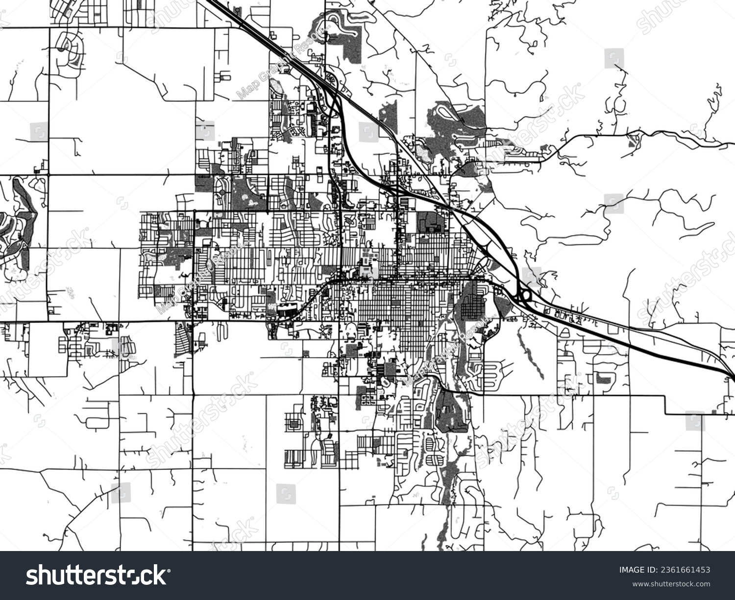 Greyscale vector city map of Bozeman Montana in - Royalty Free Stock ...