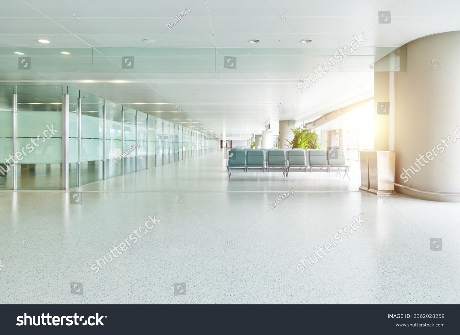 Empty departure lounge in airport. #2362028259