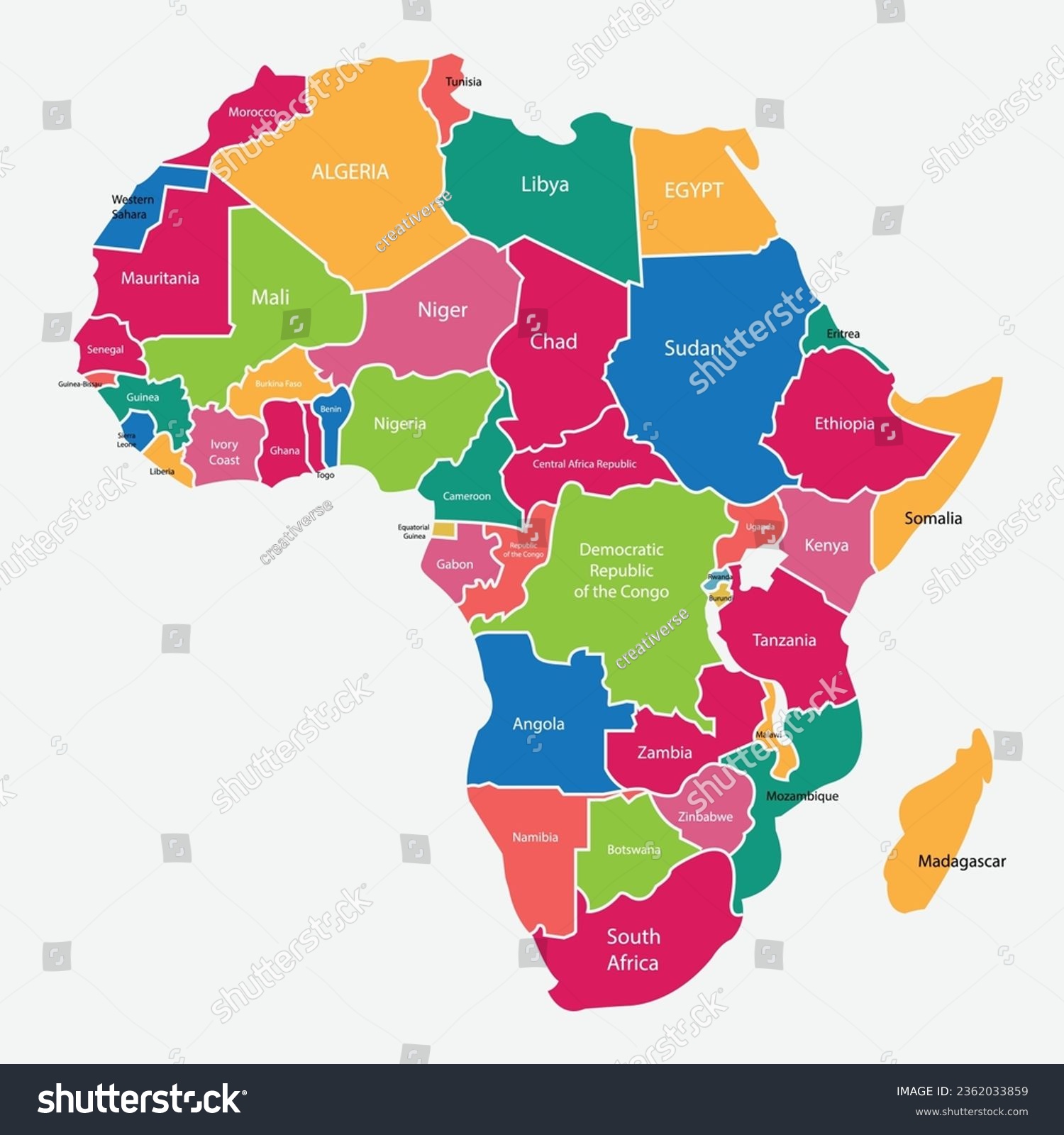 map of african countries. africa map. map of - Royalty Free Stock