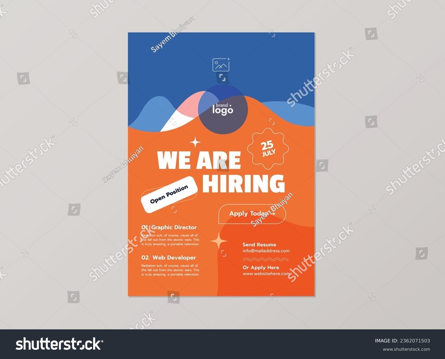 We are hiring flyer design template, job - Royalty Free Stock Vector ...