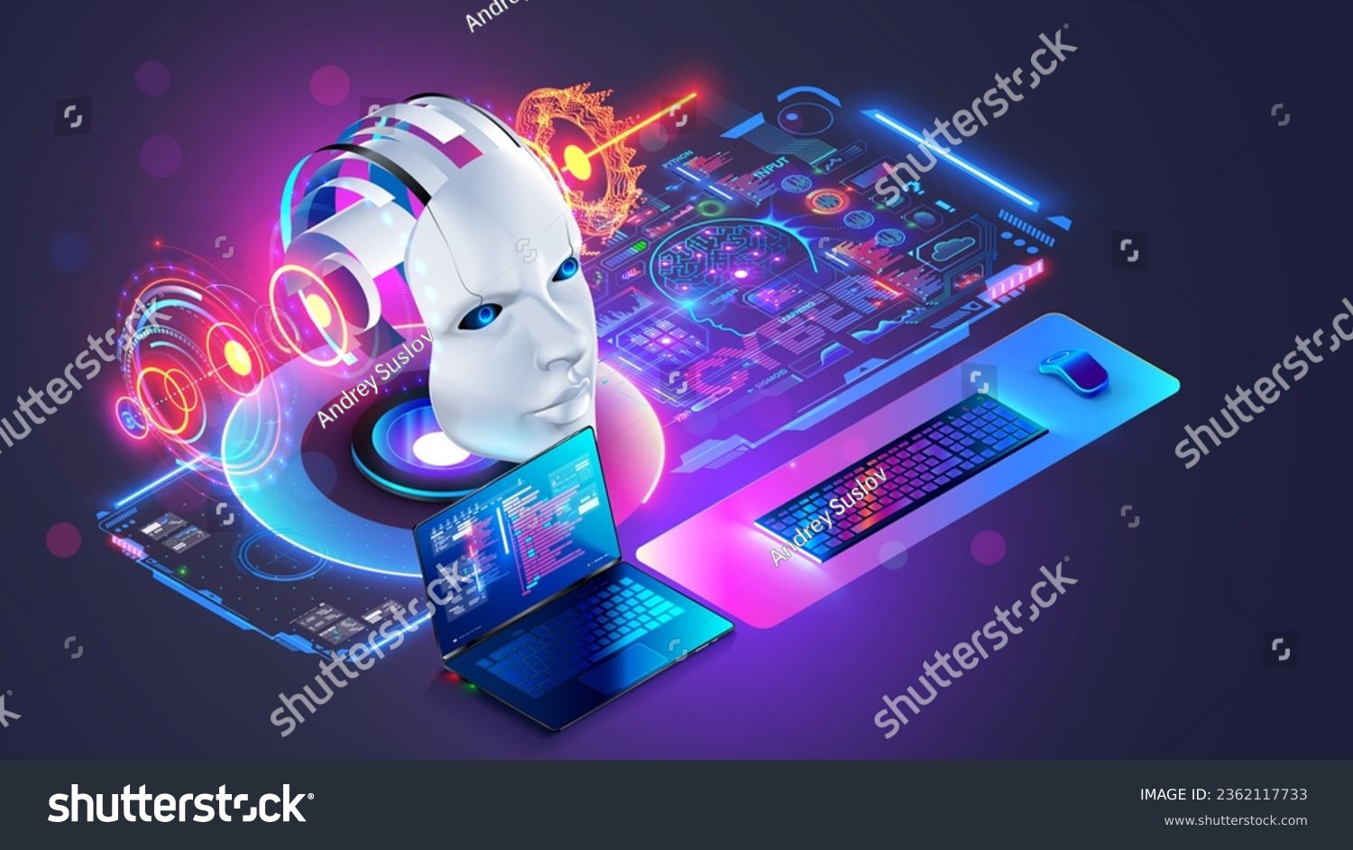 AI software development concept. Artificial - Royalty Free Stock Vector ...