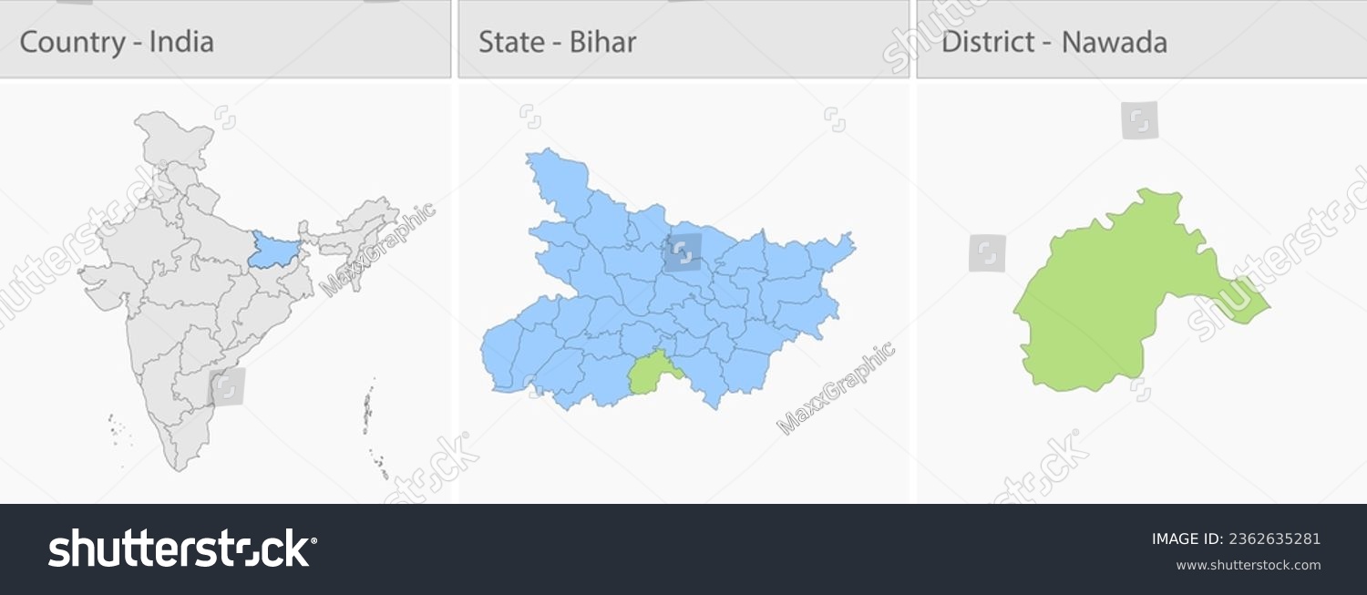 Nawada map vector, Nawada district map, Bihar - Royalty Free Stock ...