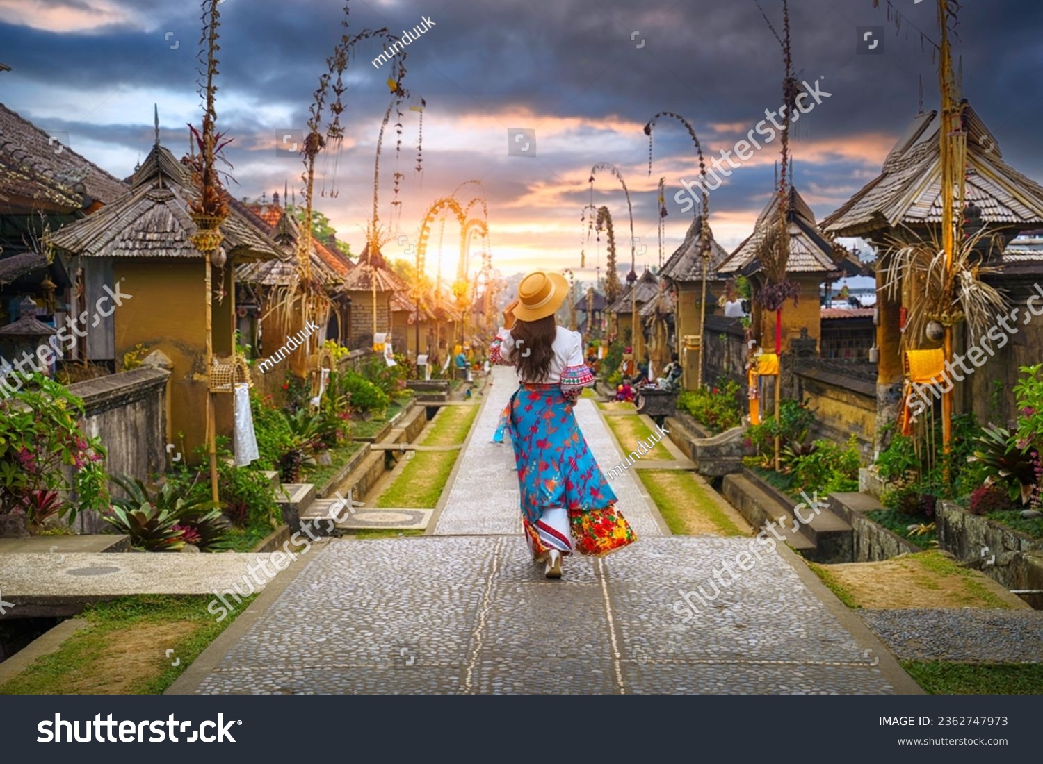 Penglipuran Village in Bali, Indonesia old village The cleanest village in the world Traditional buildings are exquisite and beautiful. Live a traditional life #2362747973