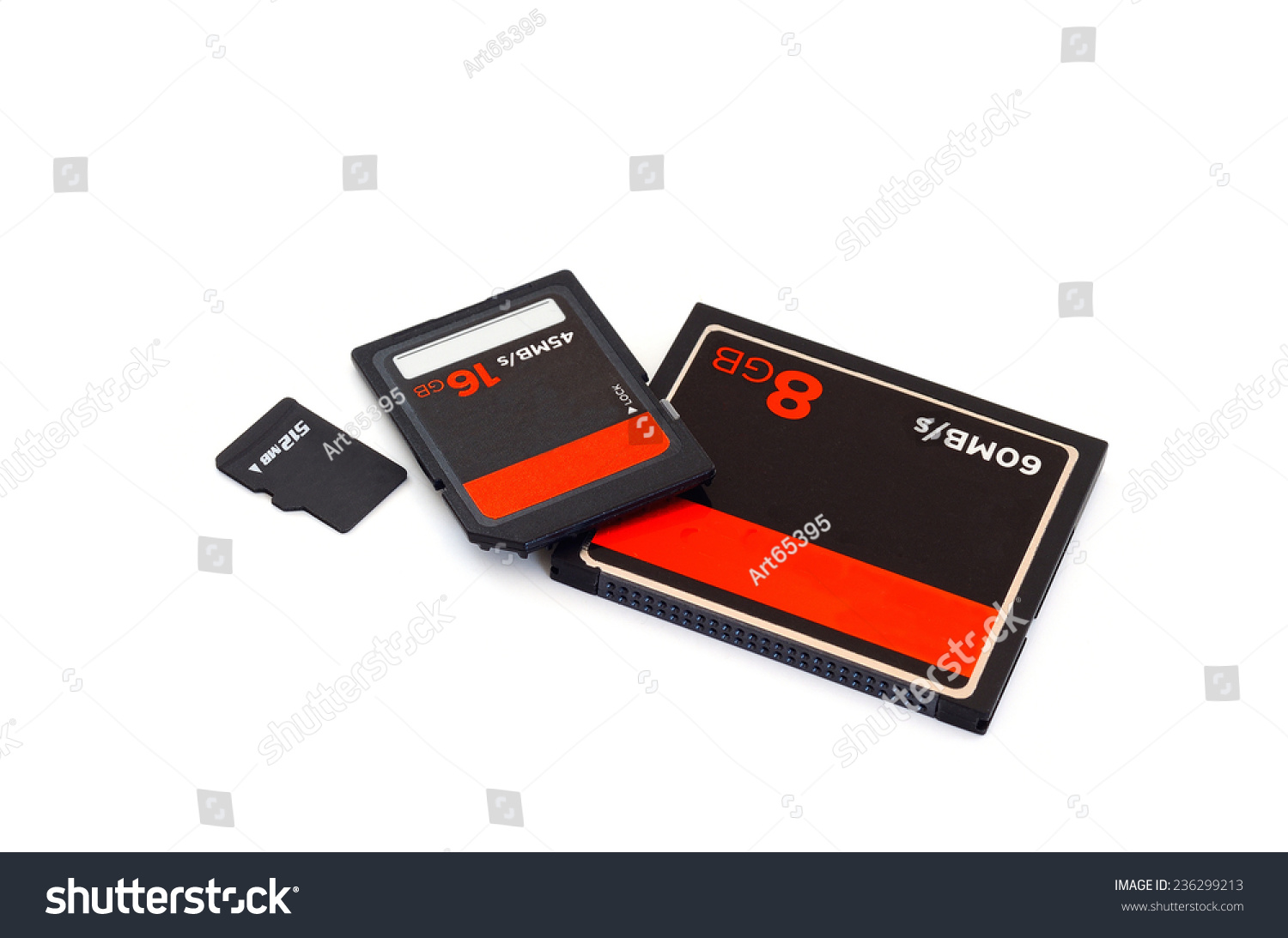 SD card ,CF Card ,Compact flash card and micro SD card isolate on white background #236299213