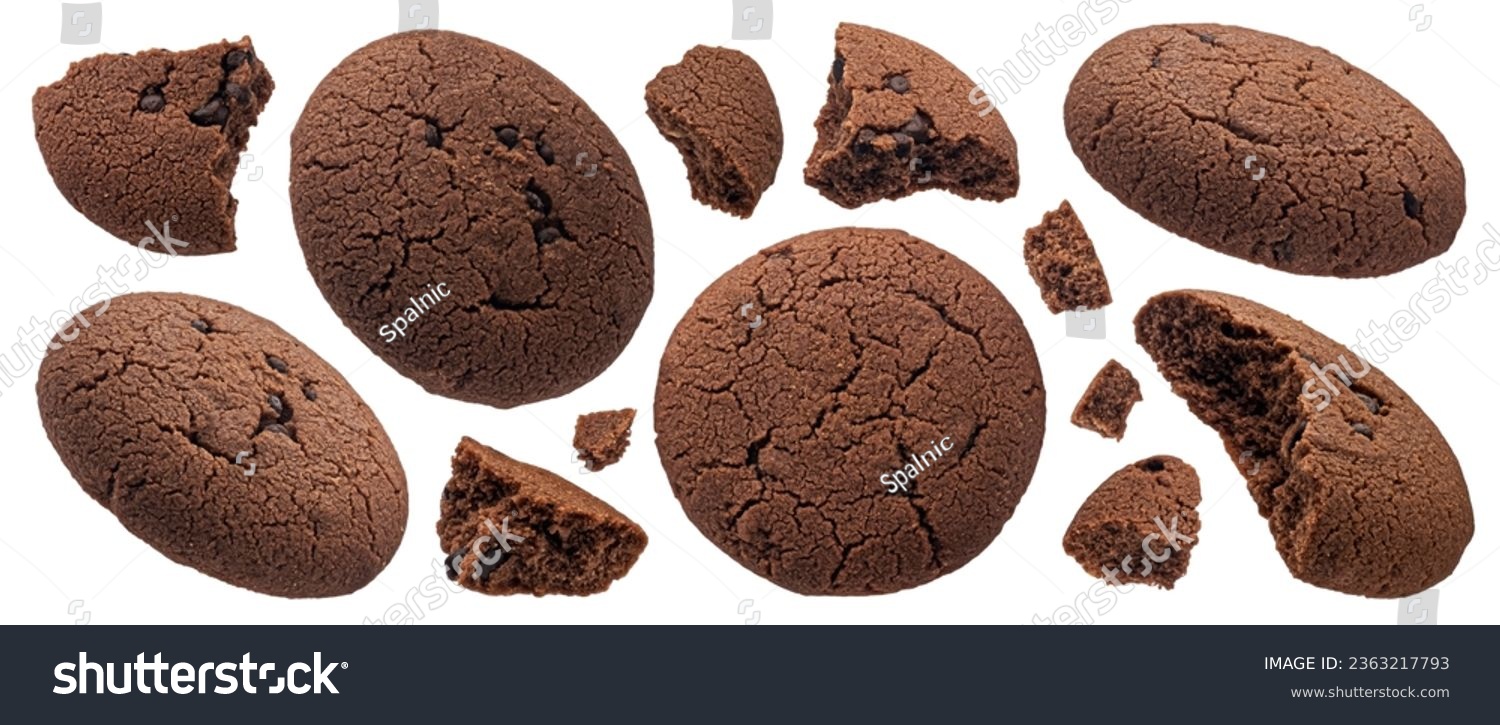 Chocolate cookies isolated on white background #2363217793